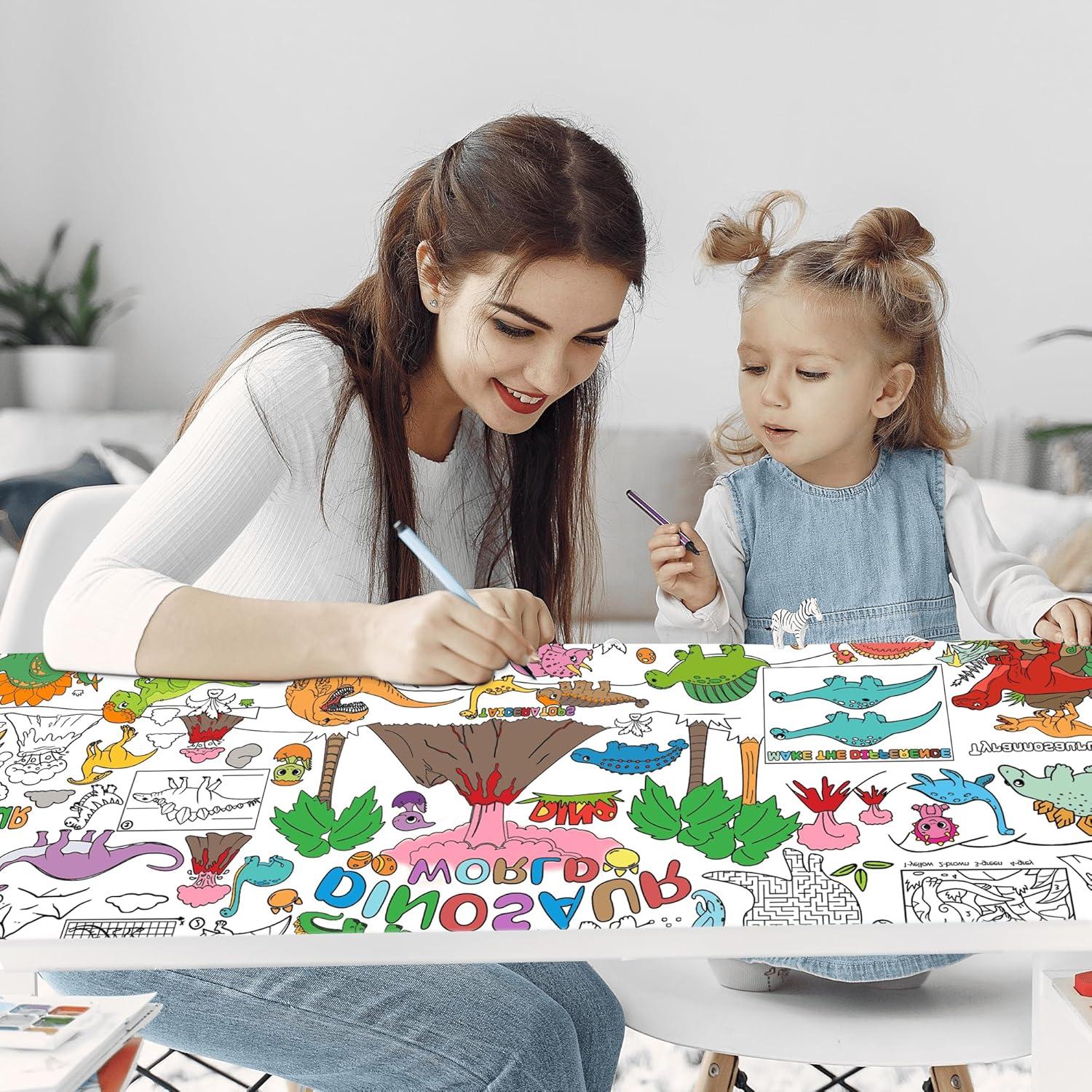 Mantel para Colorear Dinosaurios PURPLIZATION 183x76 cm