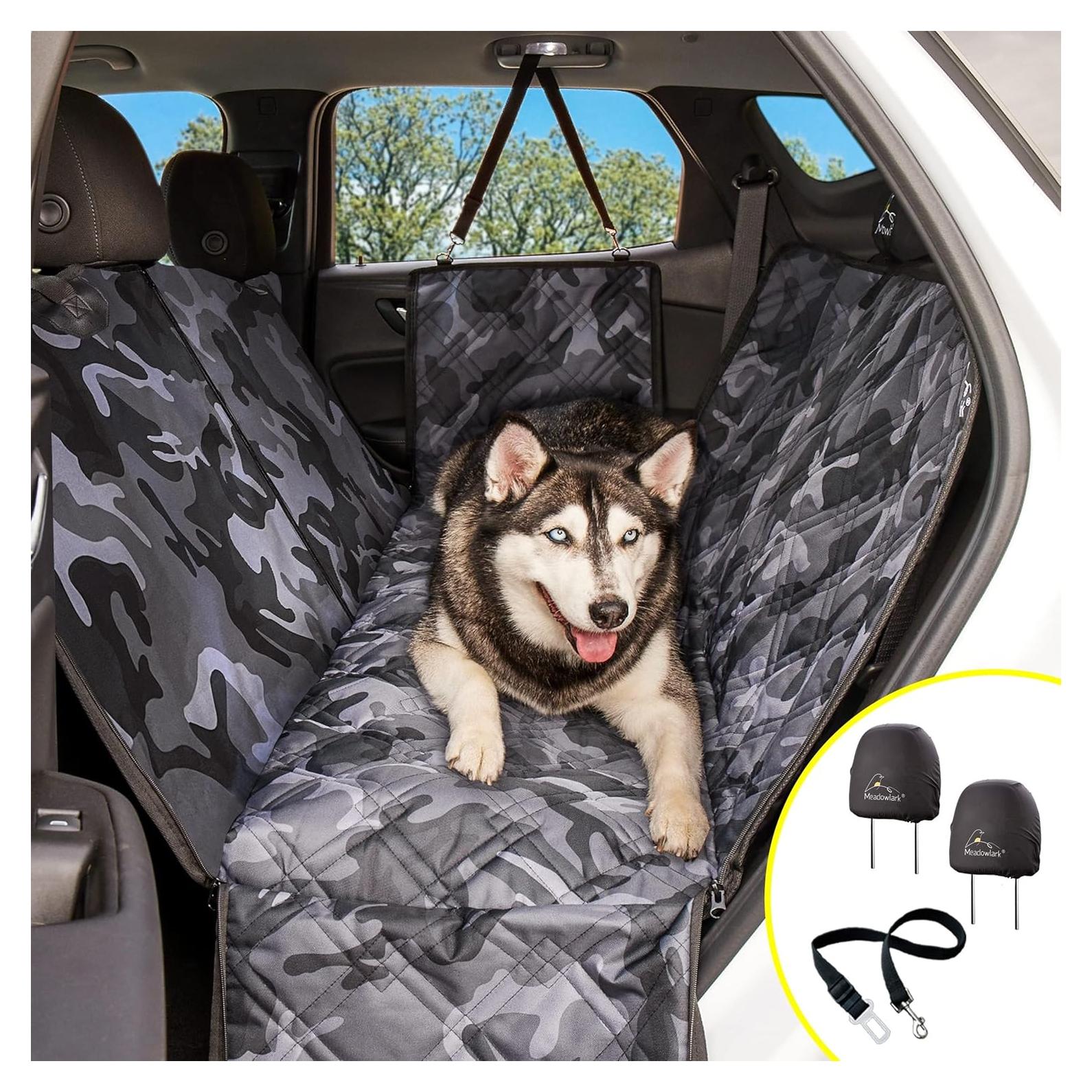 Cubierta de Asiento para Perros Meadowlark XL Impermeable Camo Gris