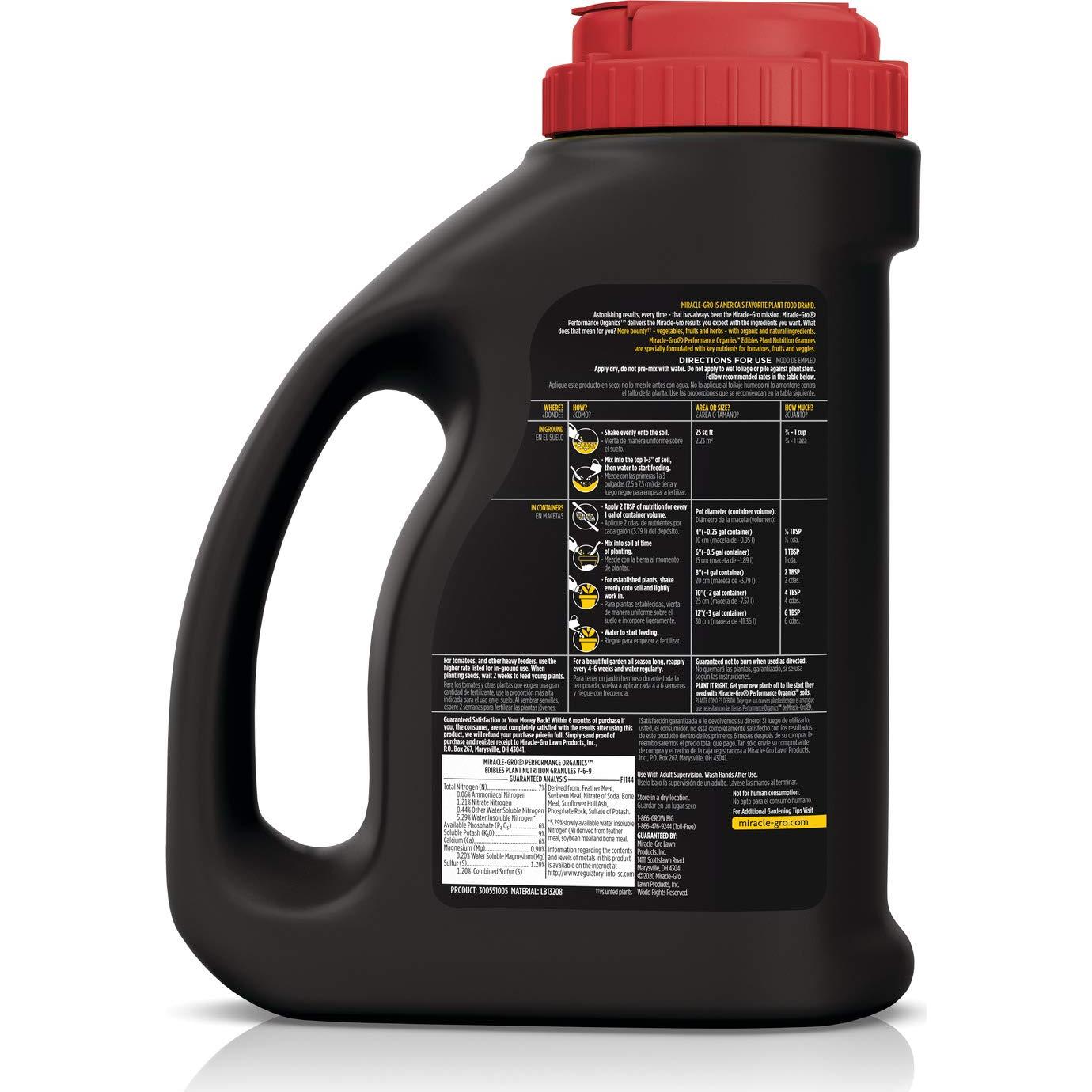 Alimento para Plantas Miracle-Gro Edibles 1.13 kg Orgánico