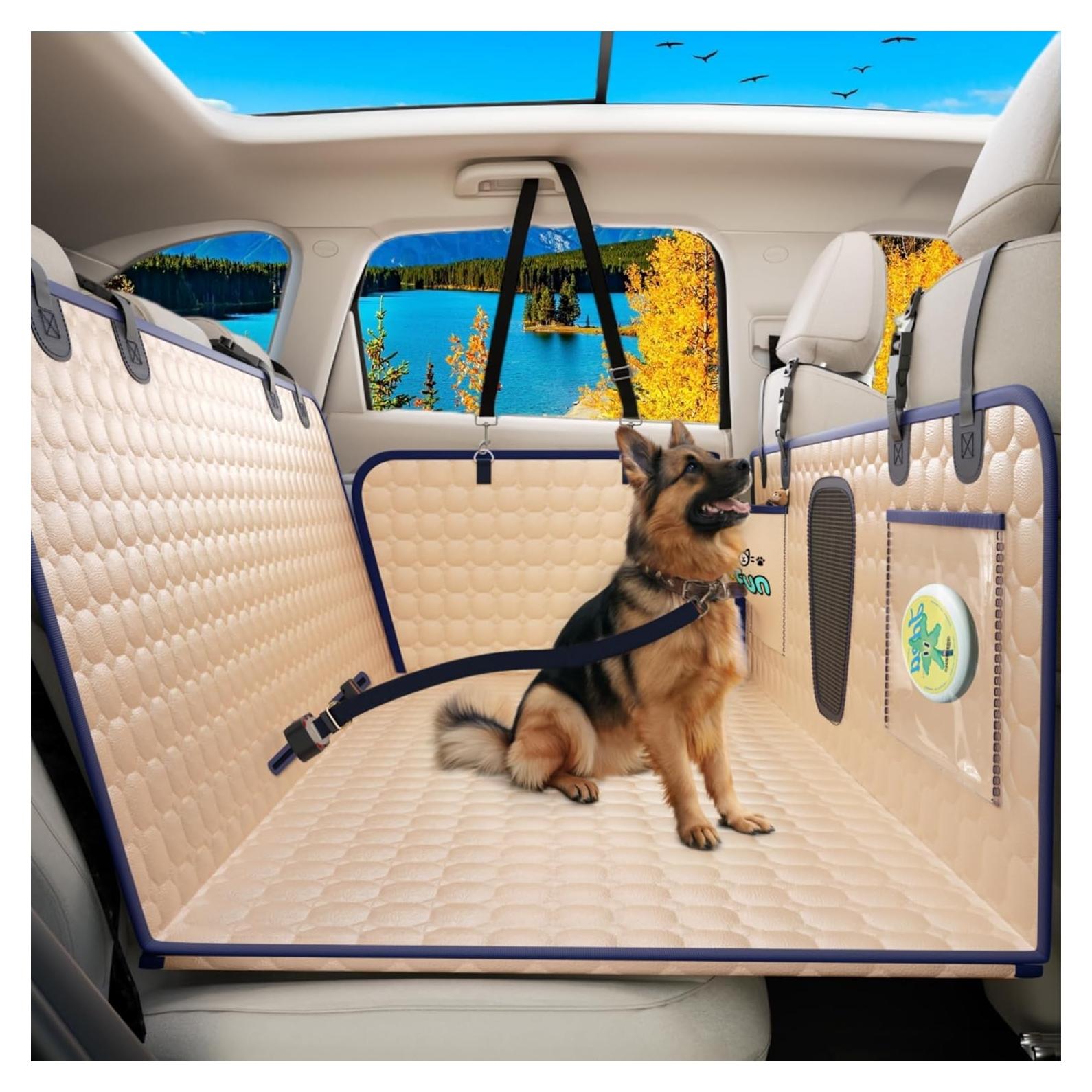 Cubierta de Asiento de Coche para Perros UCOLOFUN Beige 132x63.5cm