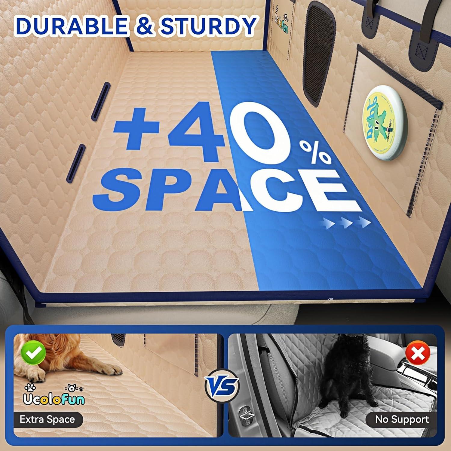 Cubierta de Asiento de Coche para Perros UCOLOFUN Beige 132x63.5cm