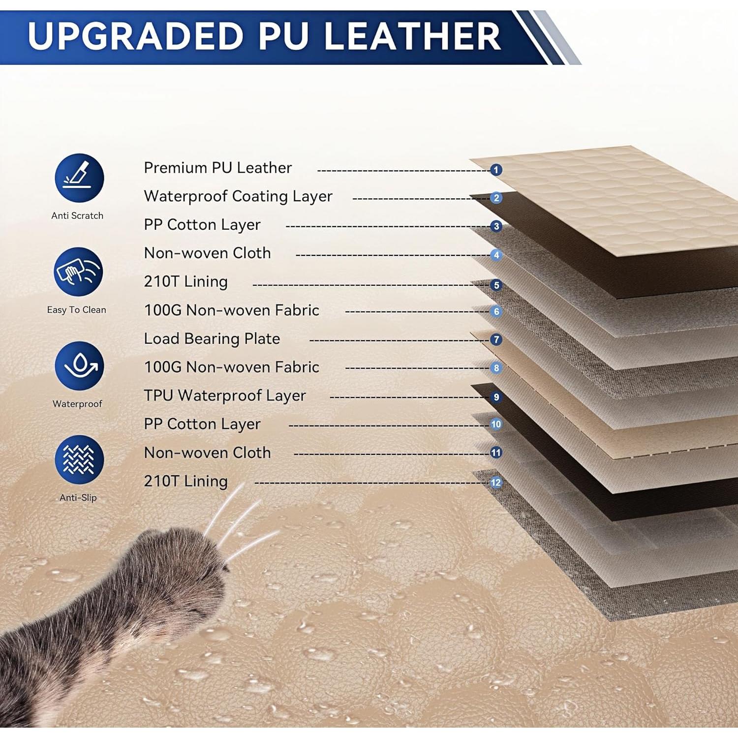 Cubierta de Asiento de Coche para Perros UCOLOFUN Beige 132x63.5cm