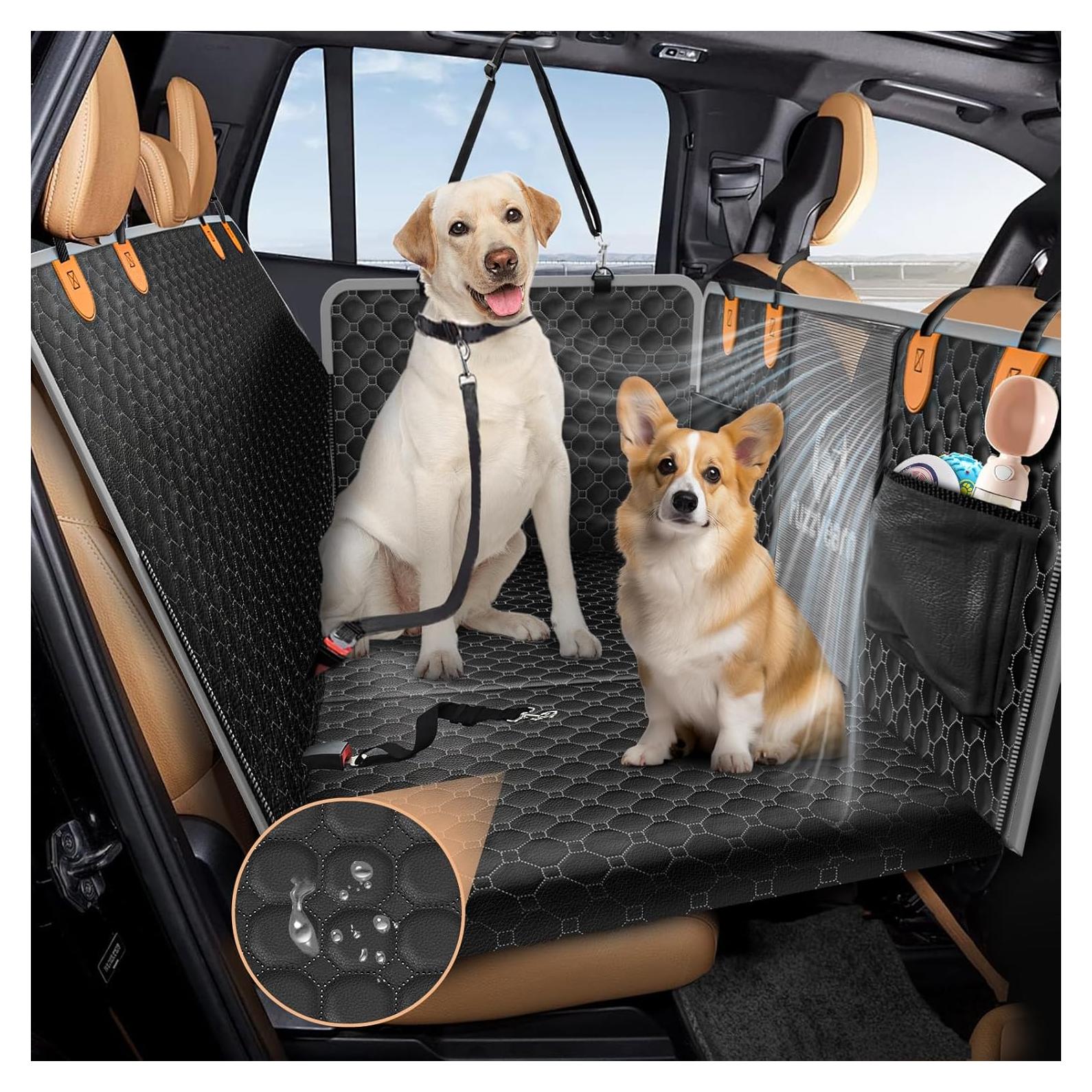 Extensor de Asiento Trasero para Perros Fuzzyearn Negro 132x64cm