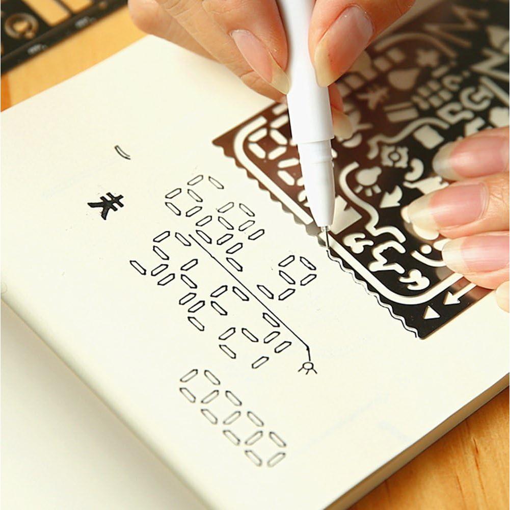 Juego de Plantillas para Bullet Journal Alimitopia - 4 Piezas Acero Inoxidable