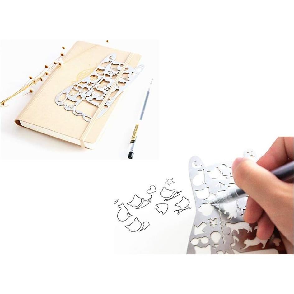 Juego de Plantillas para Bullet Journal Alimitopia - 4 Piezas Acero Inoxidable