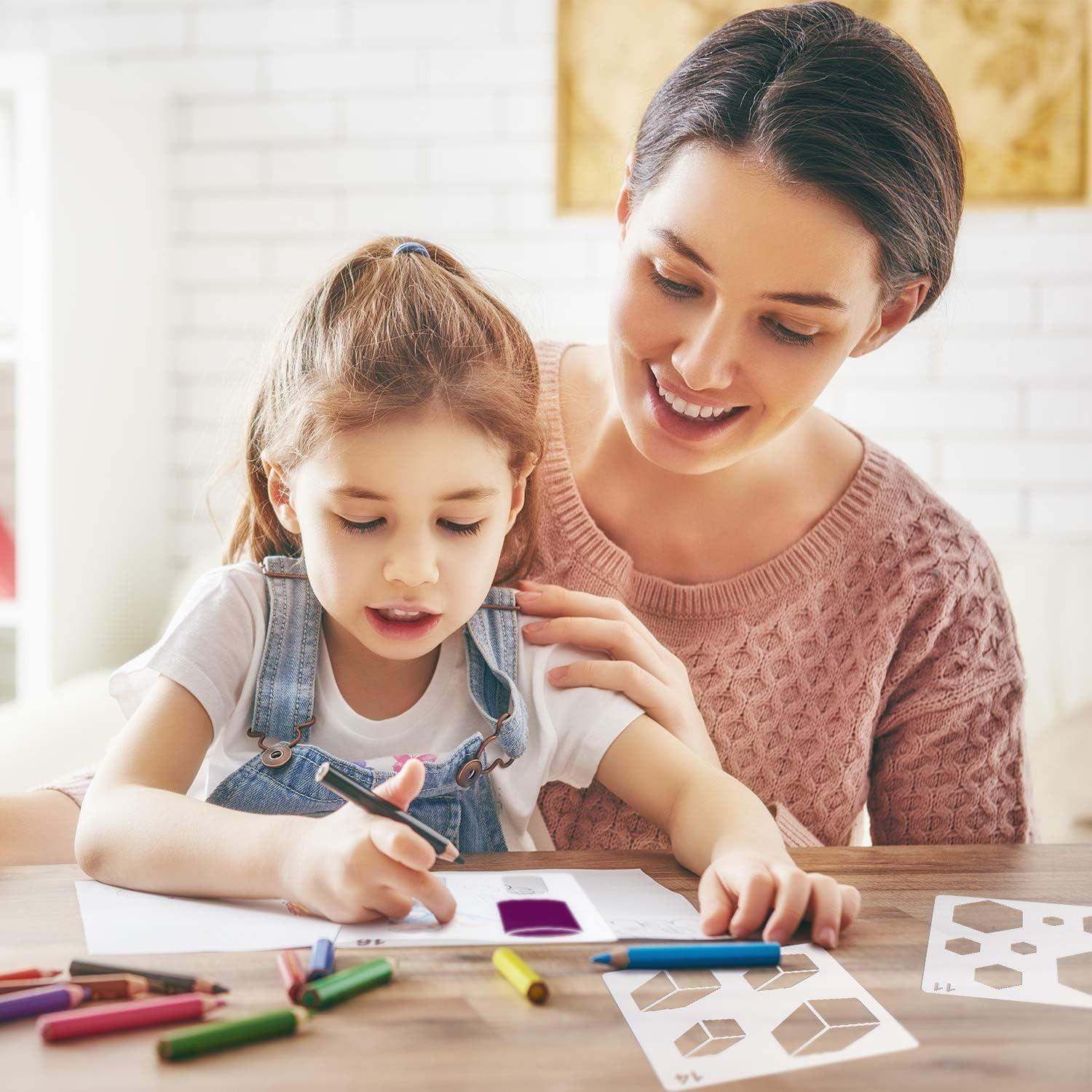 Plantillas de Dibujo para Niños Outus 16 Piezas Geometría