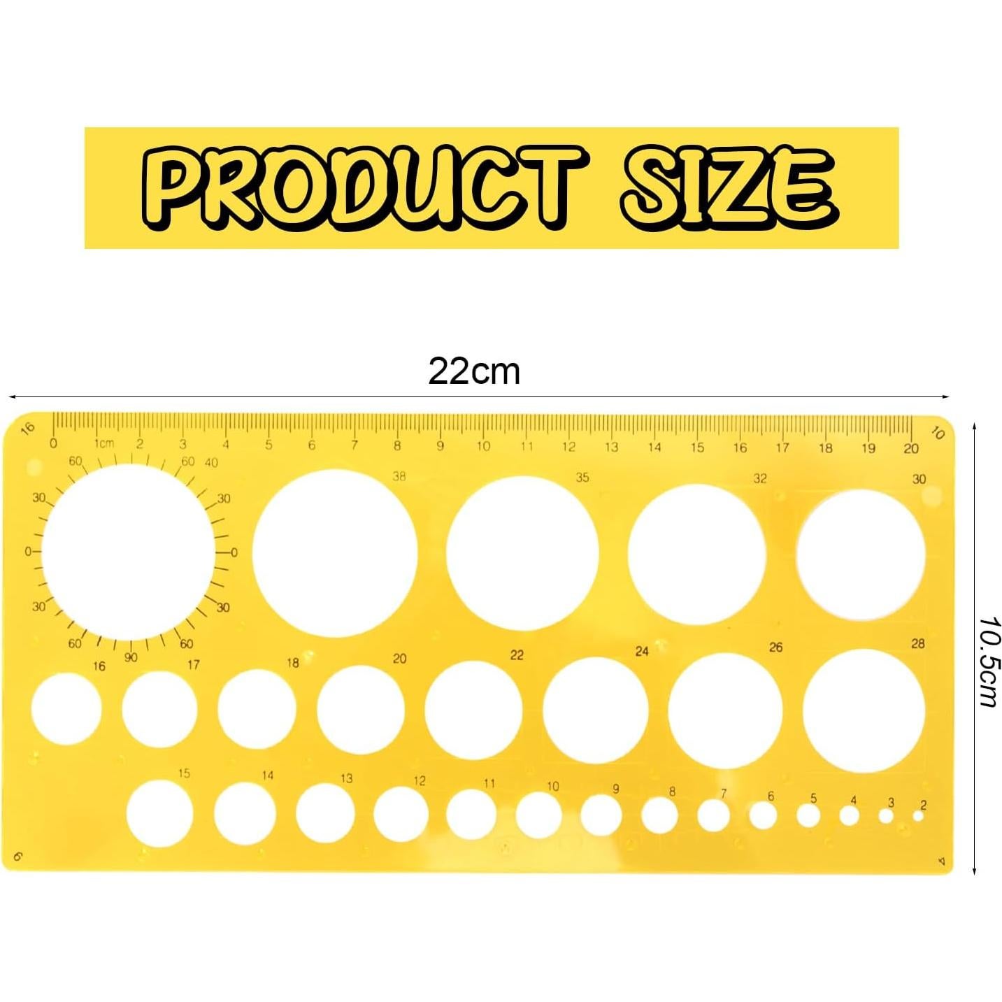 Plantilla de Círculo Plástico Aruicheng 22x10.5cm Multifuncional