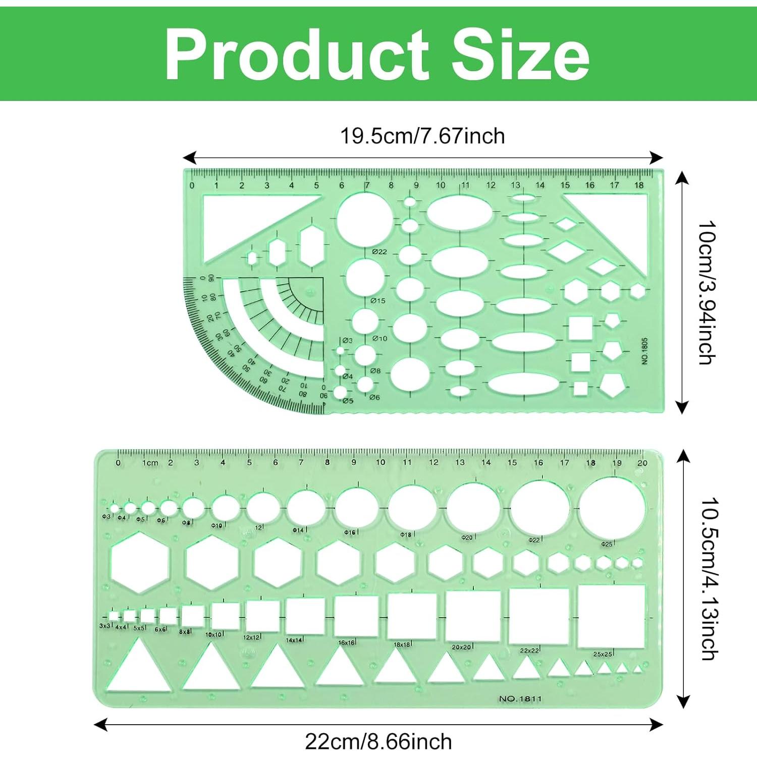 Juego de Plantillas Circulares Transparentes Unlorspy 2 Pcs