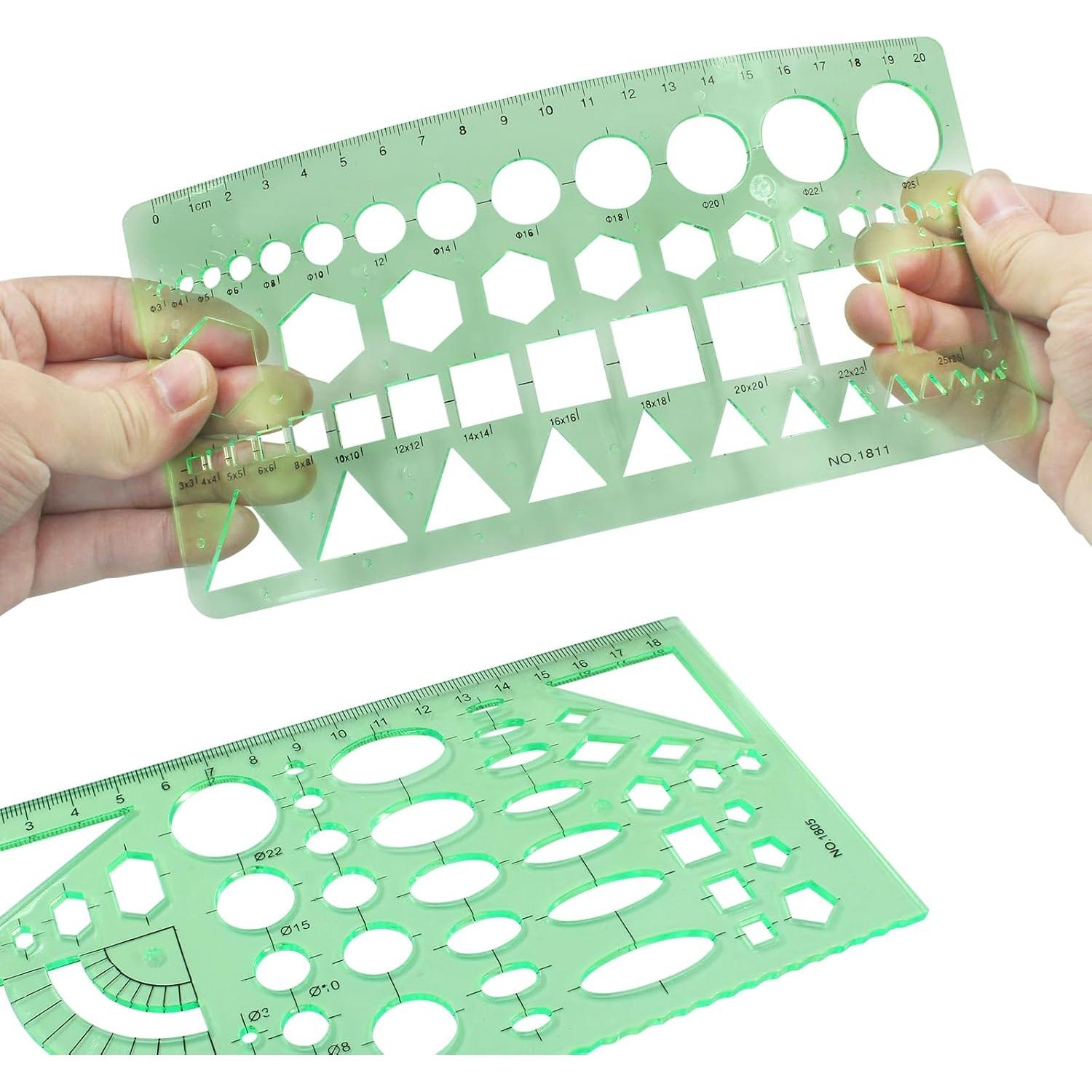 Juego de Plantillas Circulares Transparentes Unlorspy 2 Pcs