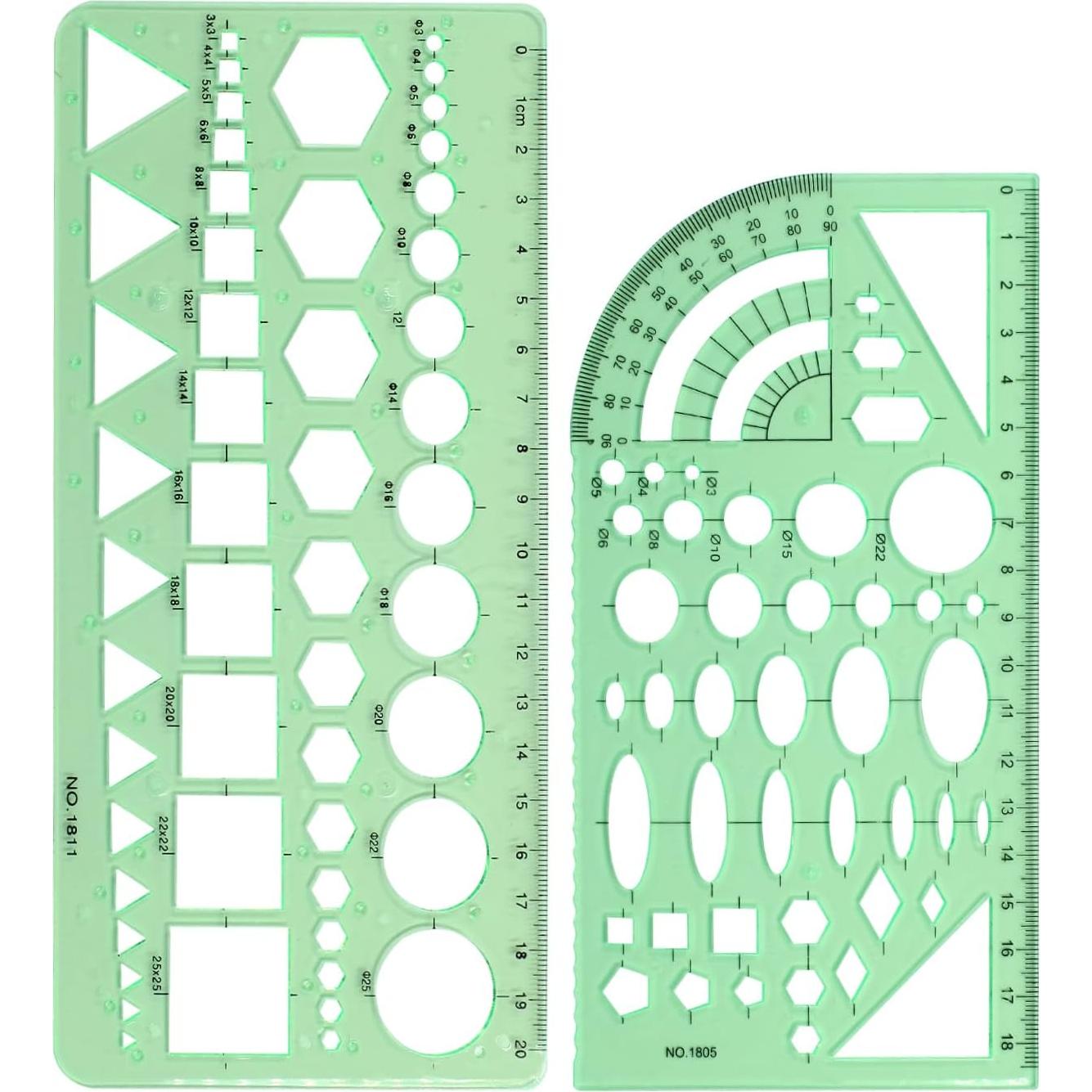 Juego de Plantillas Circulares Transparentes Unlorspy 2 Pcs