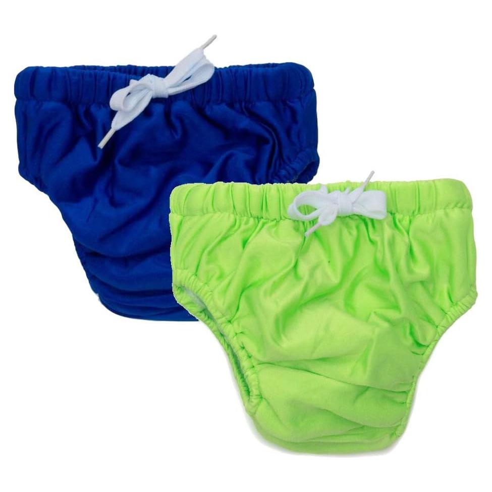 Pañal de Natación Reutilizable KaWaii Baby Azul Verde 2 Unidades