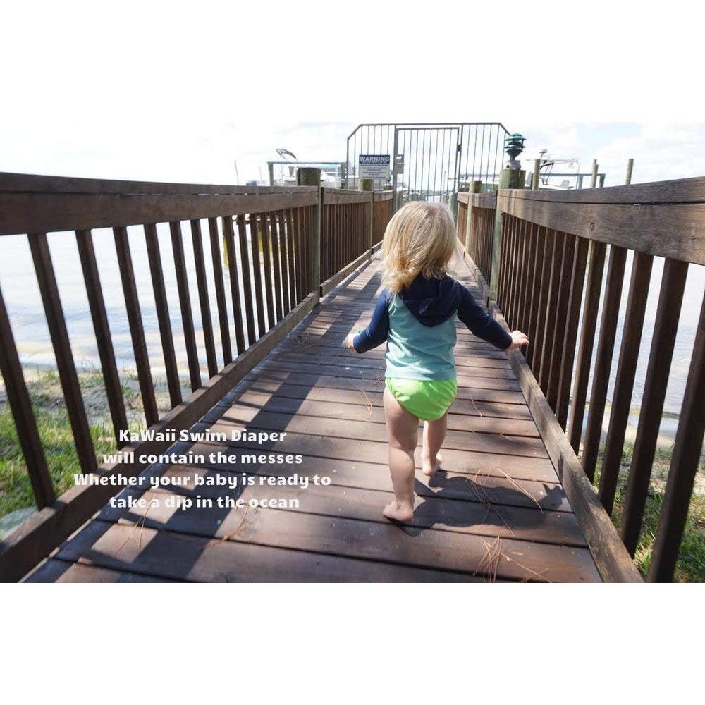 Pañal de Natación Reutilizable KaWaii Baby Azul Verde 2 Unidades