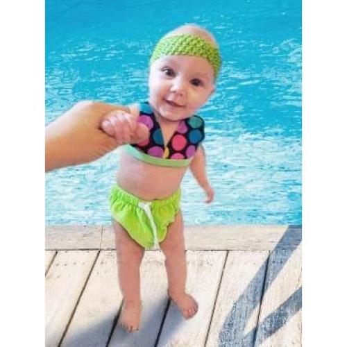 Pañal de Natación Reutilizable KaWaii Baby Azul Verde 2 Unidades