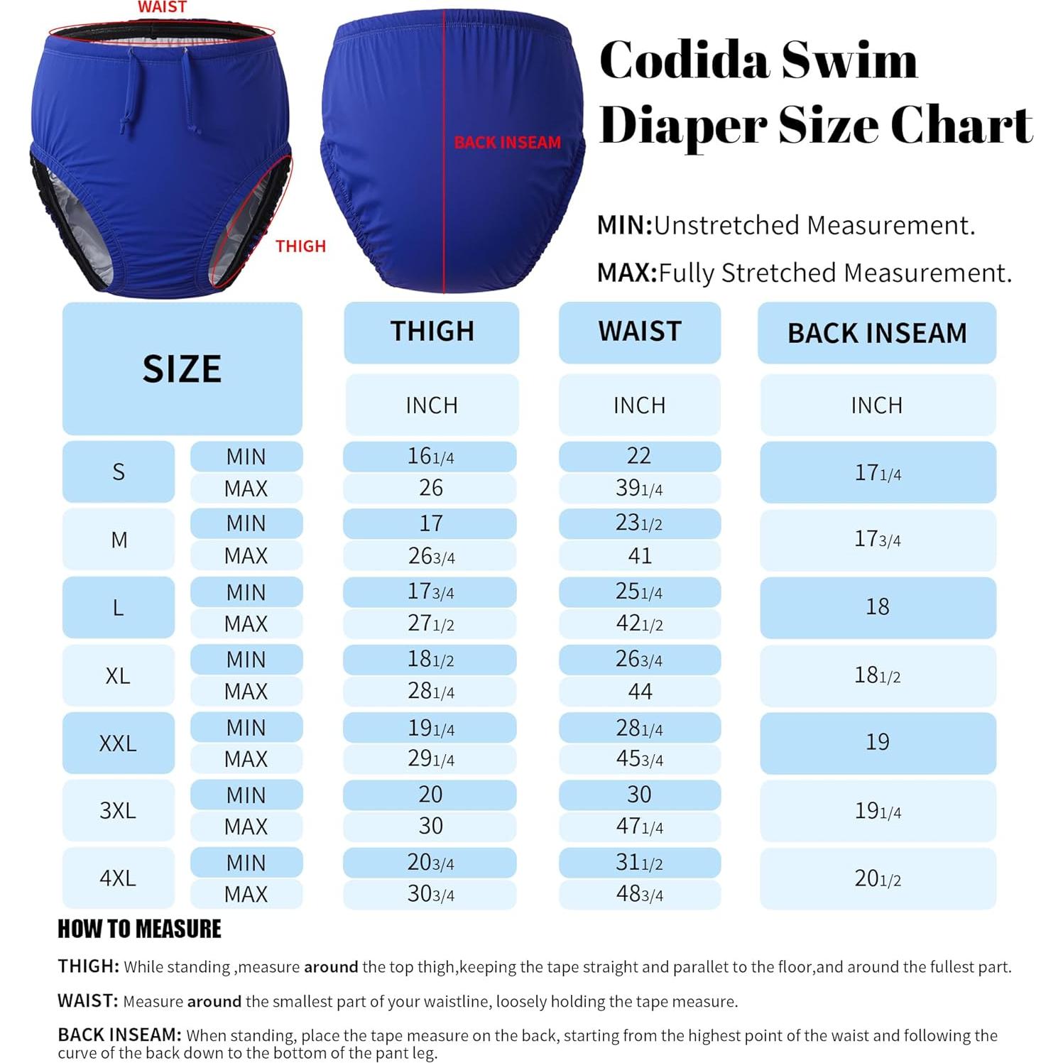 Pañales de natación reutilizables Codida Azul M