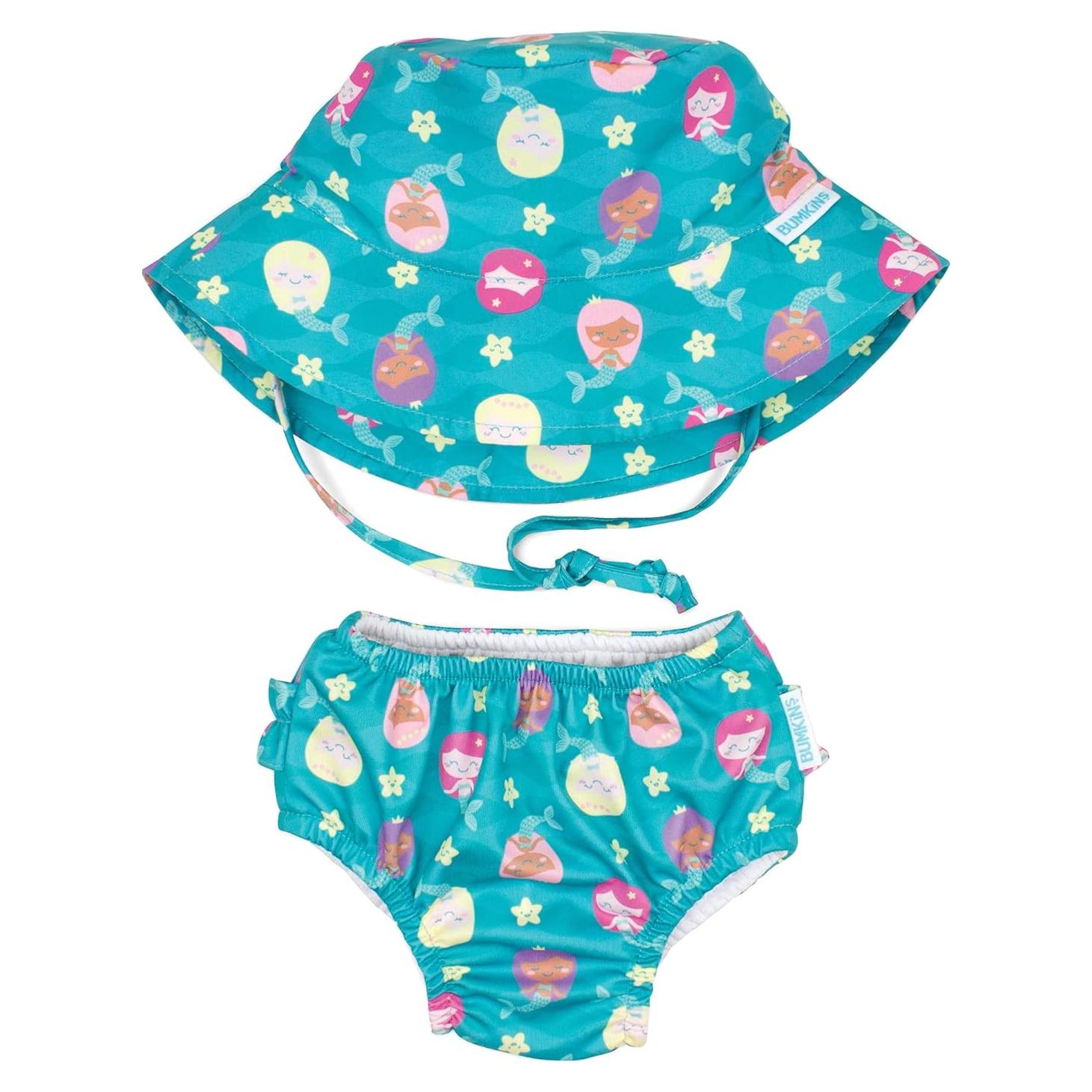 Pañal de Natación Reutilizable Bumkins + Sombrero UPF 50+