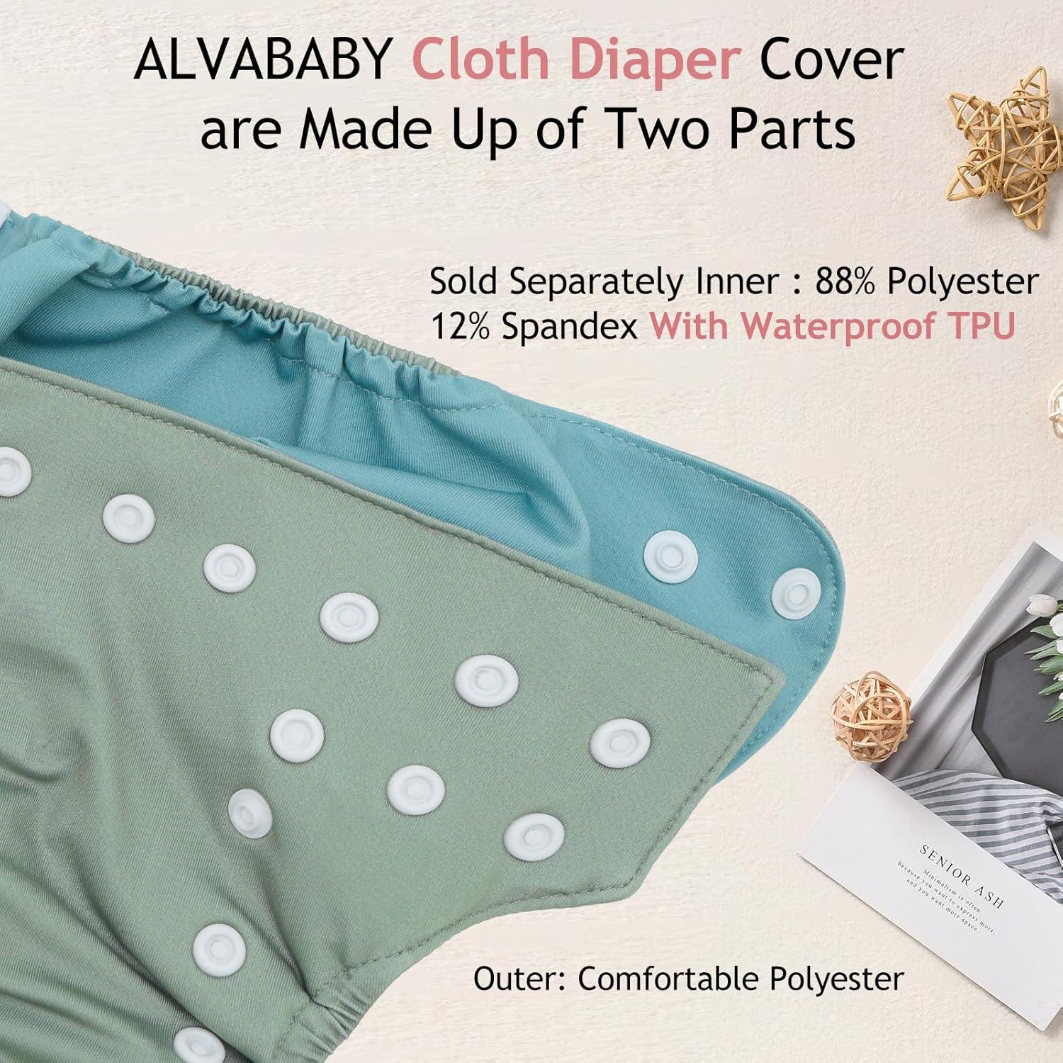 Cubierta de Pañal de Tela ALVABABY SCDC03 Verde Claro