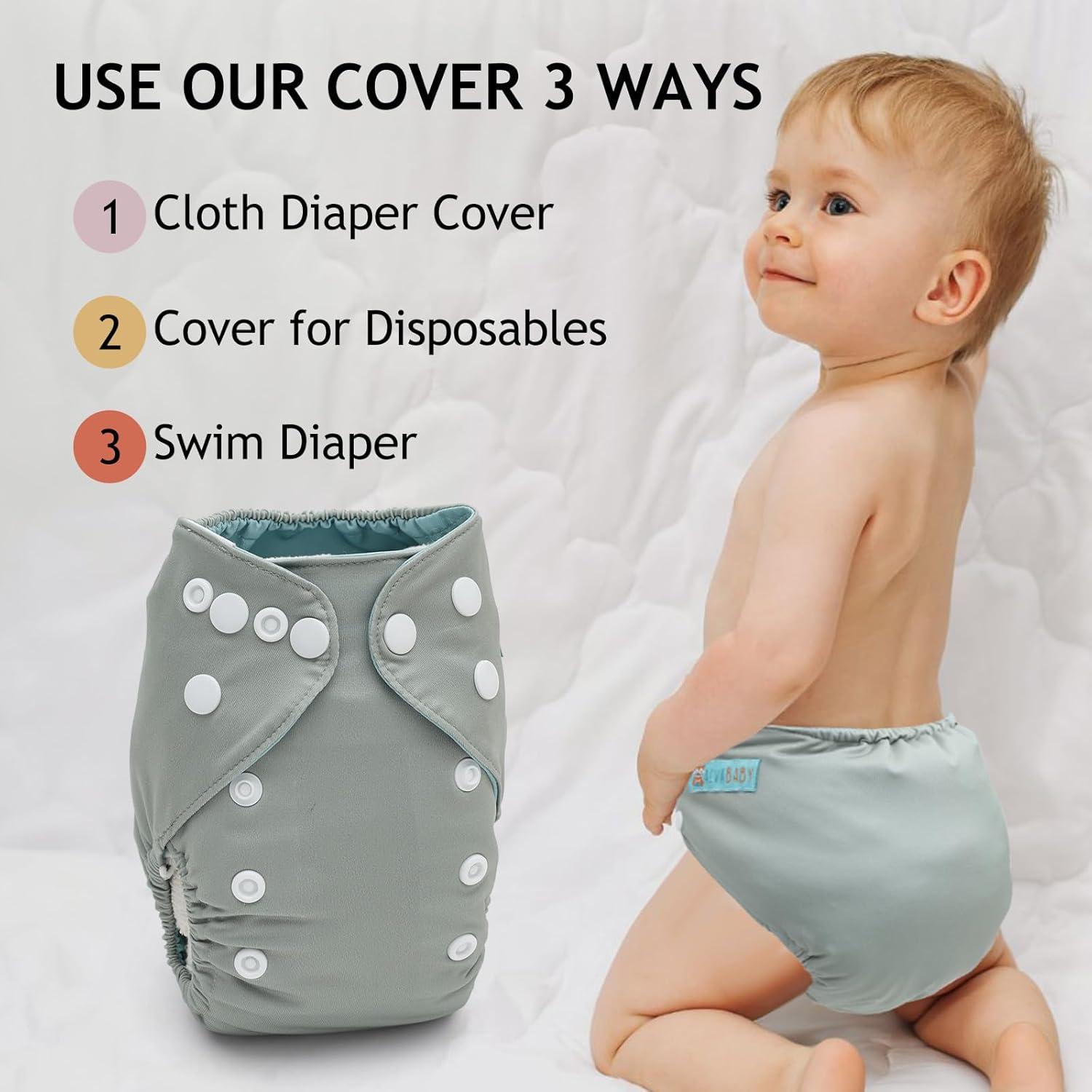 Cubierta de Pañal de Tela ALVABABY SCDC03 Verde Claro