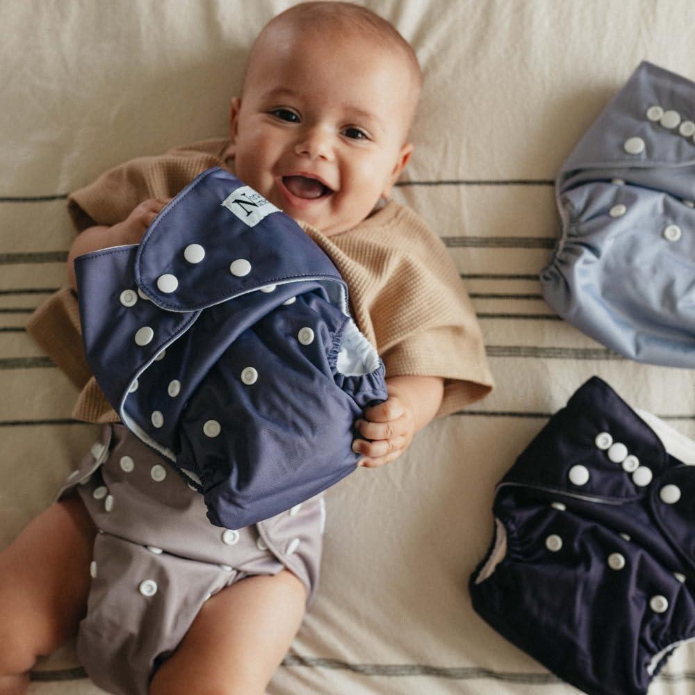 Paquete de 4 Pañales de Tela Ajustables Nora's Nursery - Amatista