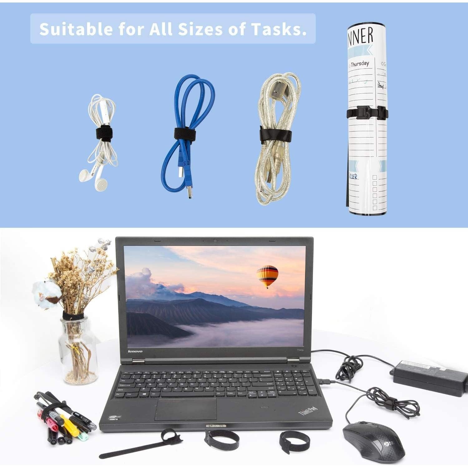 150PCS Correas de Sujeción OUPENG 15,24 cm Nylon Negro