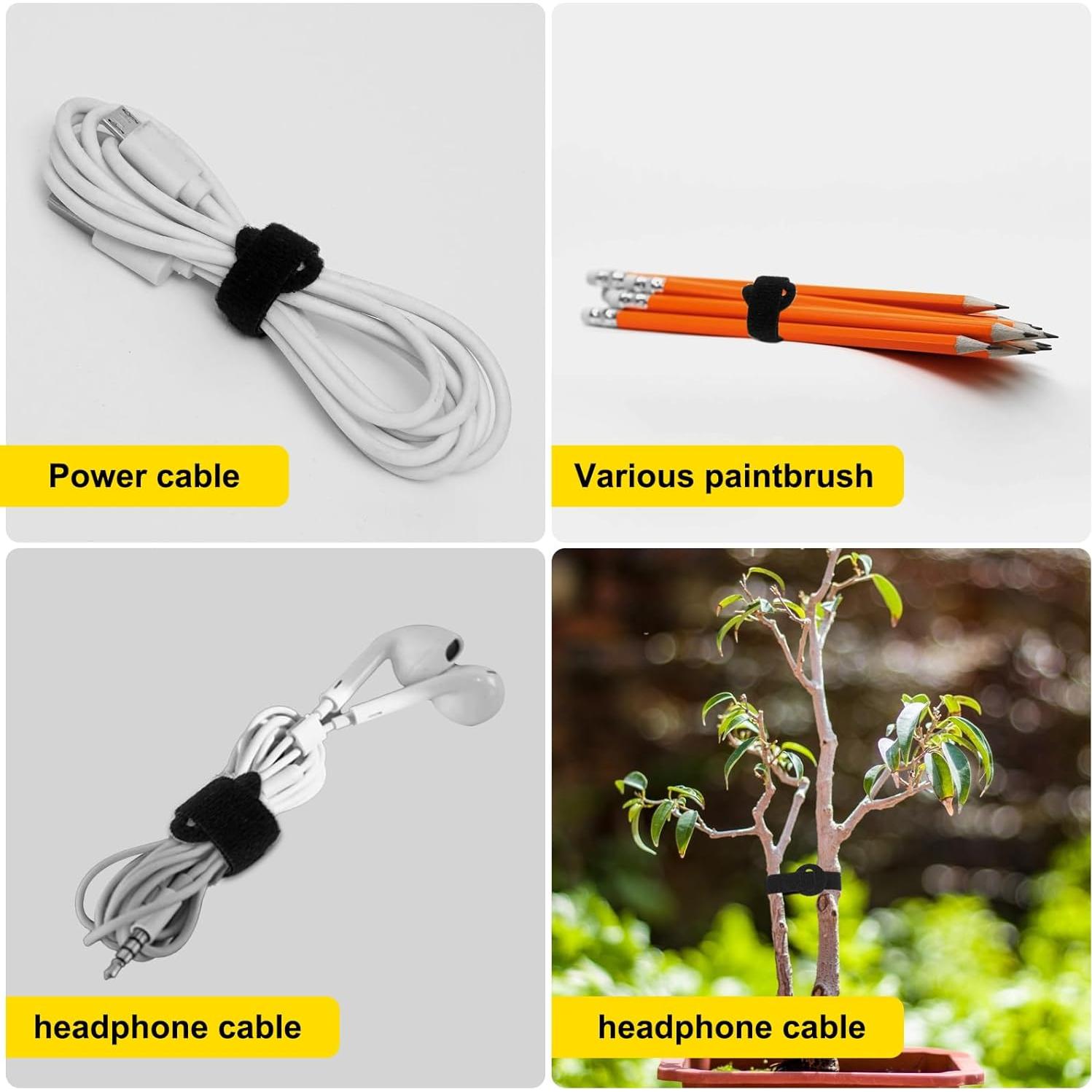 150PCS Correas de Sujeción OUPENG 15,24 cm Nylon Negro