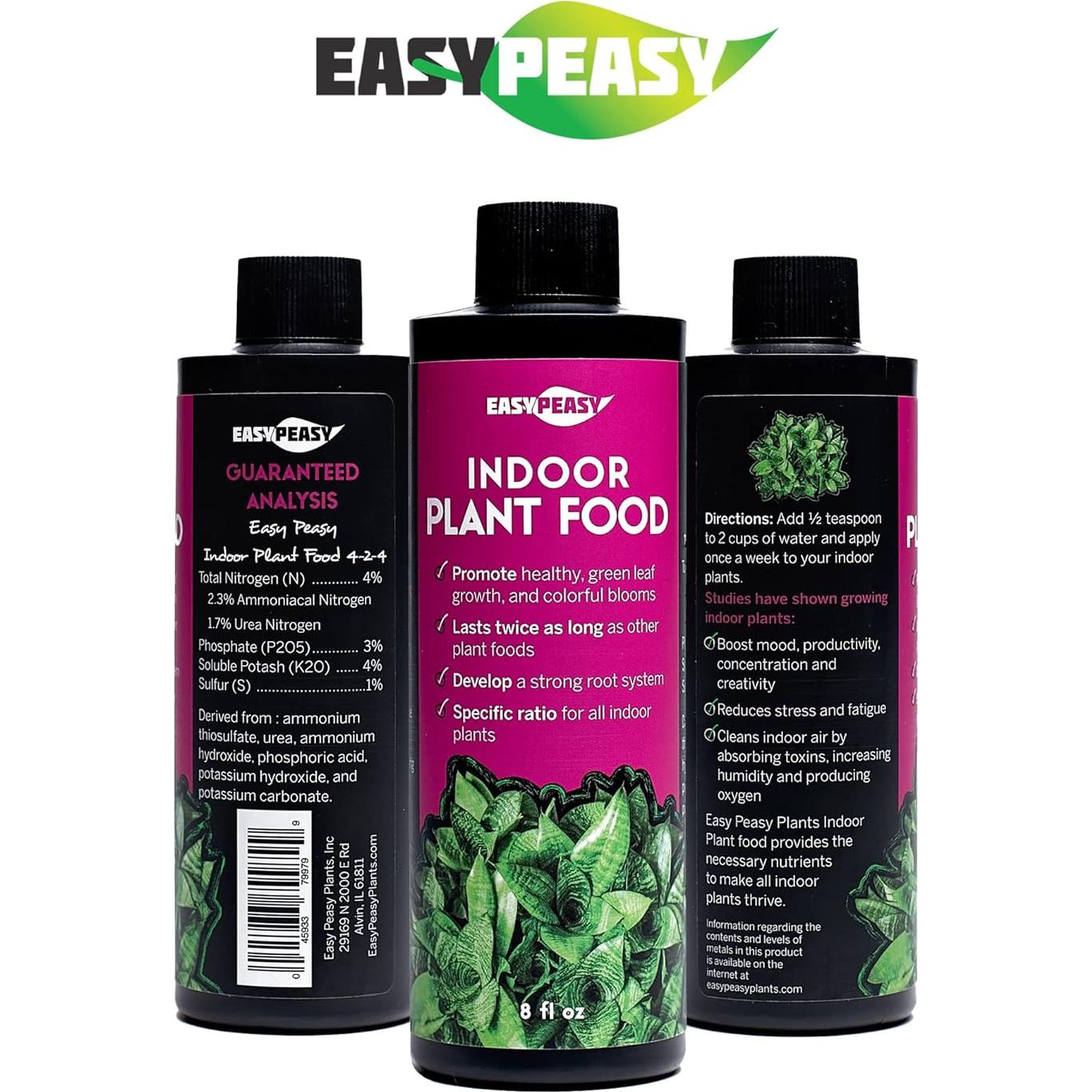 Fertilizante Líquido para Plantas de Interior Easy Peasy 4-3-4