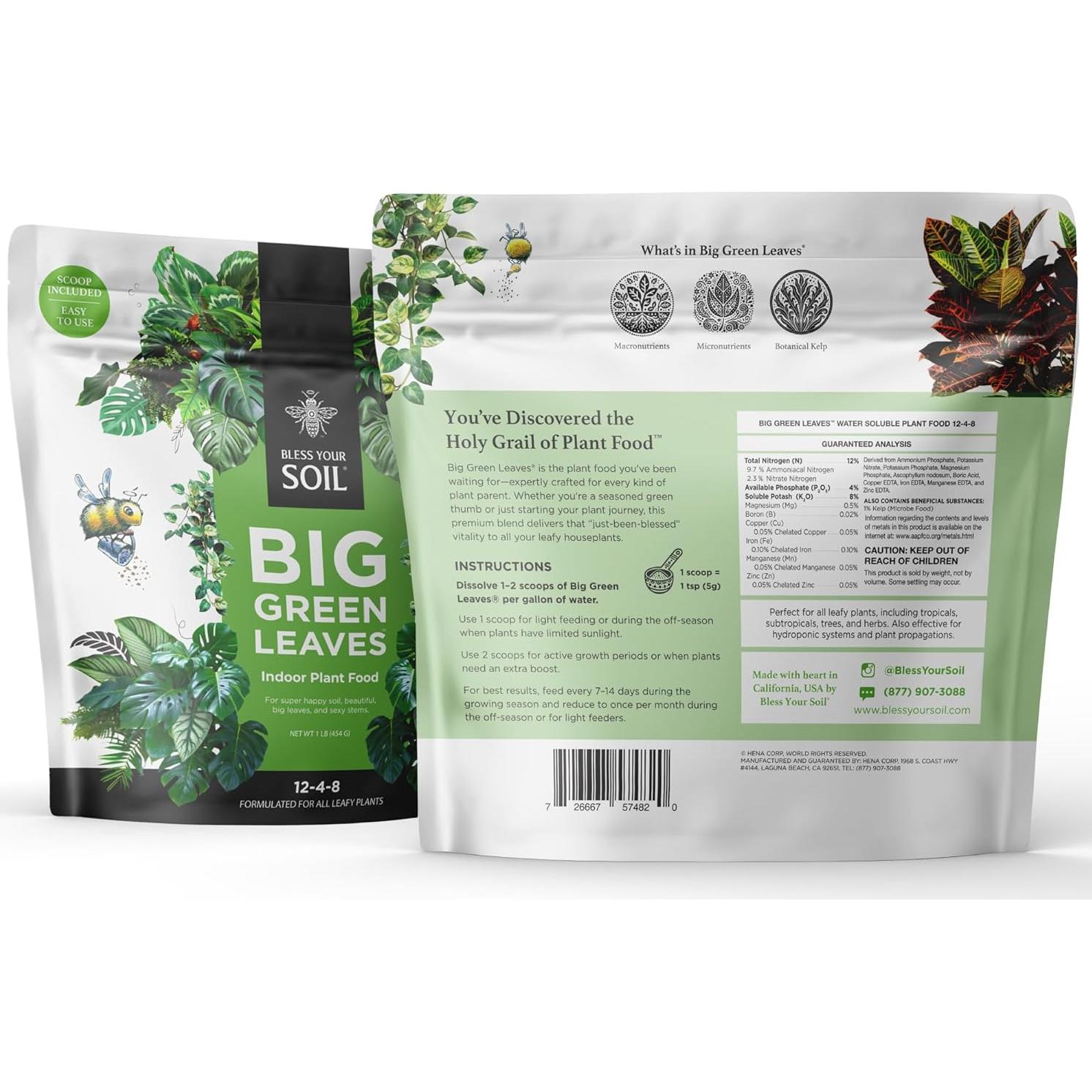 Fertilizante para Plantas de Interior Big Green Leaves 0.45 kg