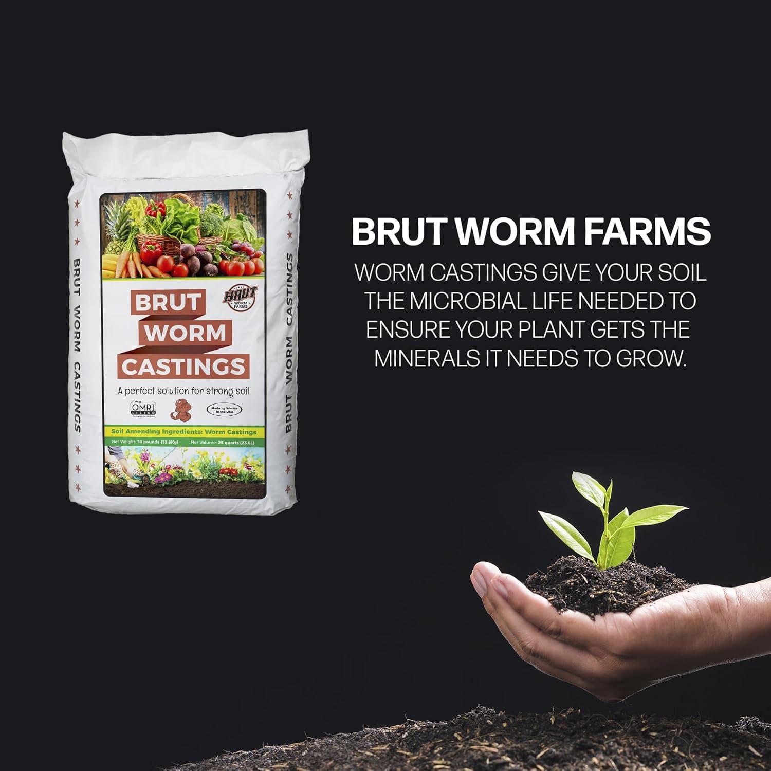 Abono Orgánico Brut Worm Castings 13.61 kg - Nutrientes Naturales