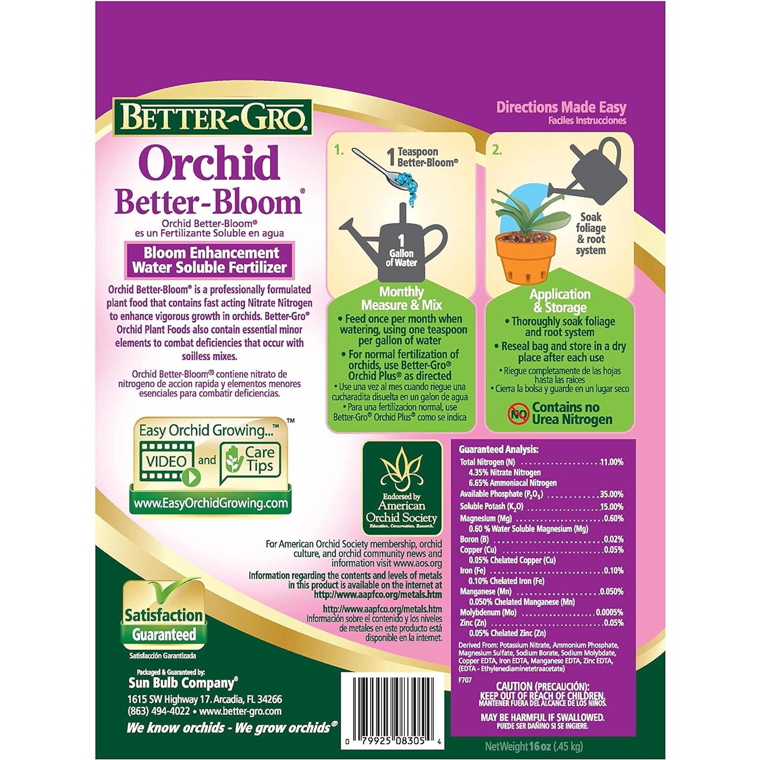 Fertilizante Acelerador de Floración Mejor Gro 0.45 kg para Orquídeas
