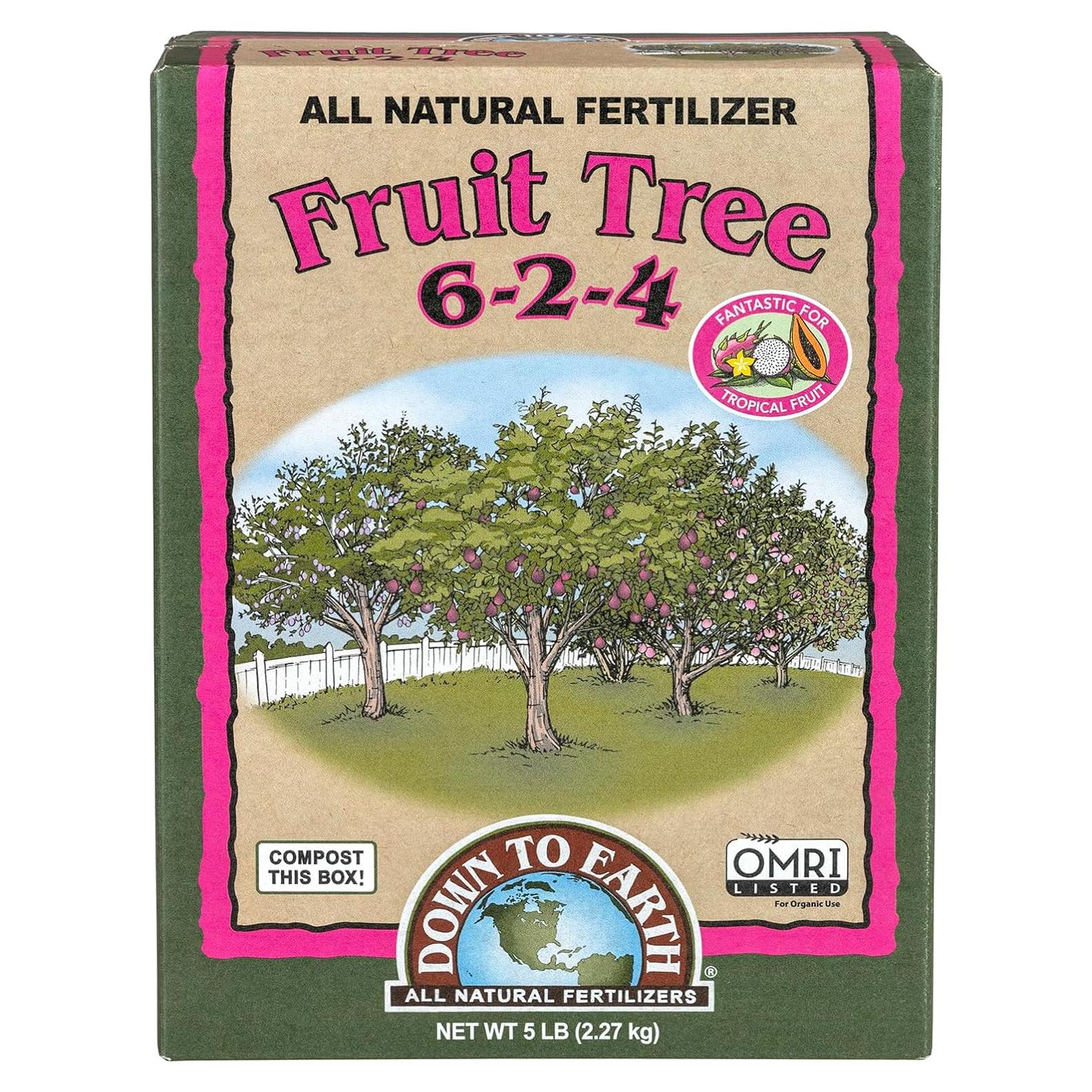 Fertilizante Orgánico Down To Earth para Árboles Frutales 6-2-4, 2.27kg