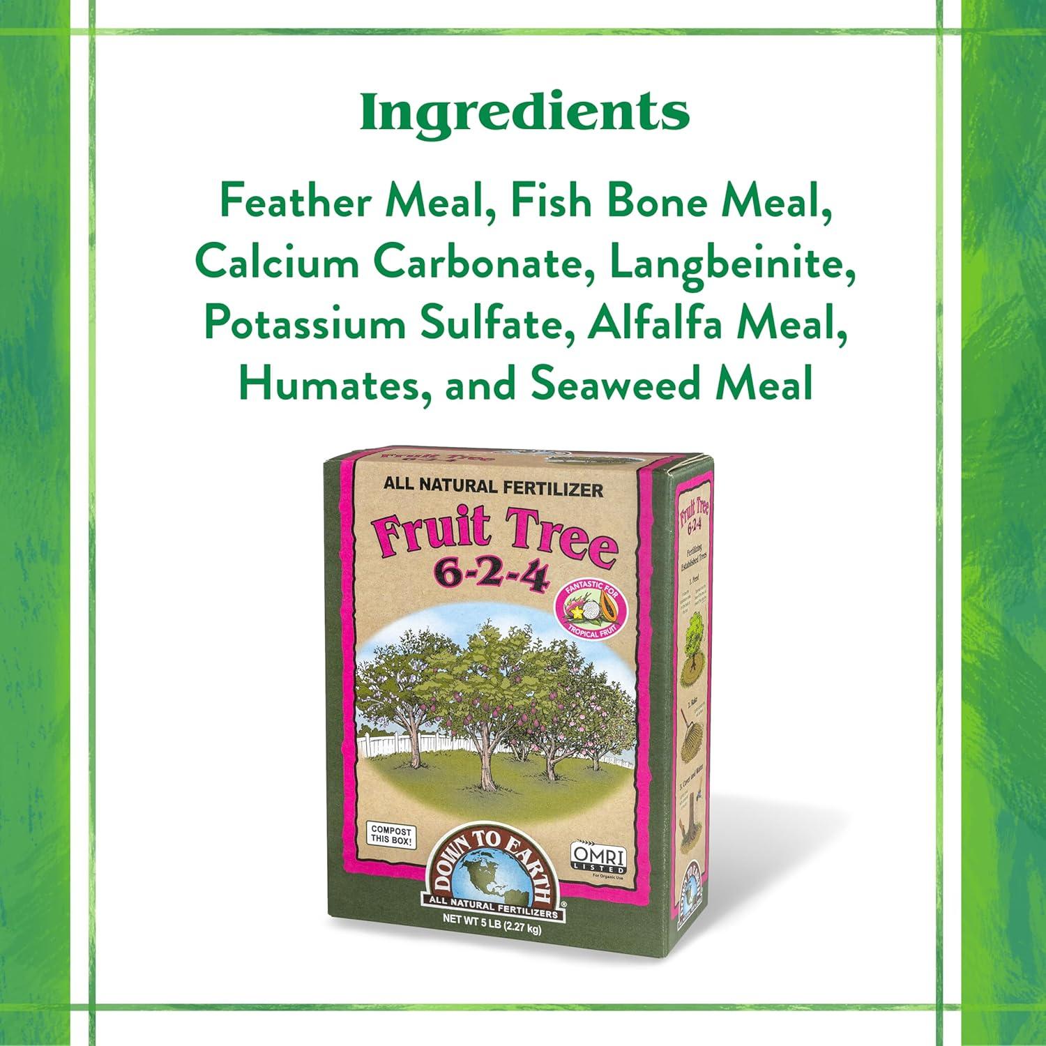 Fertilizante Orgánico Down To Earth para Árboles Frutales 6-2-4, 2.27kg