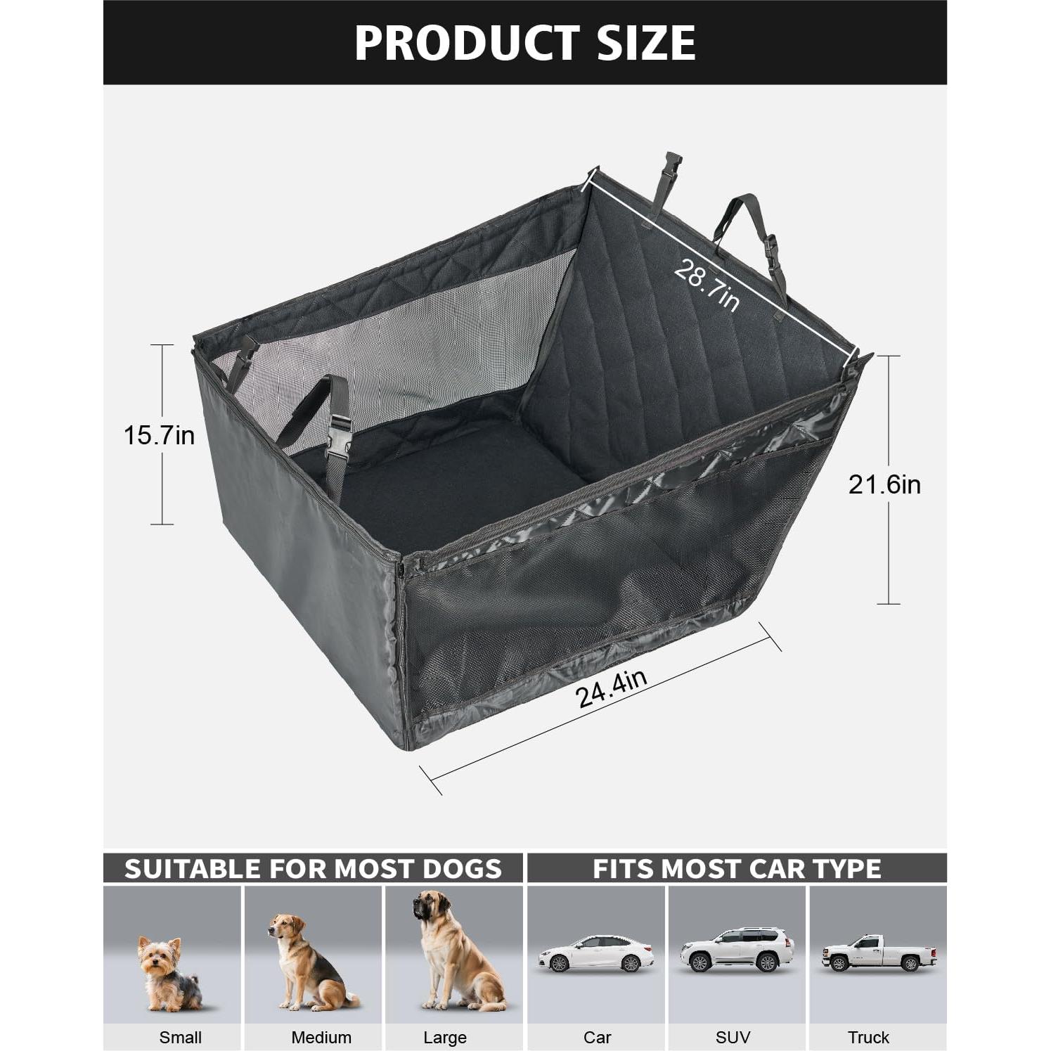 Asiento de Coche para Perros PAWPROVED PP1121 Impermeable Grande