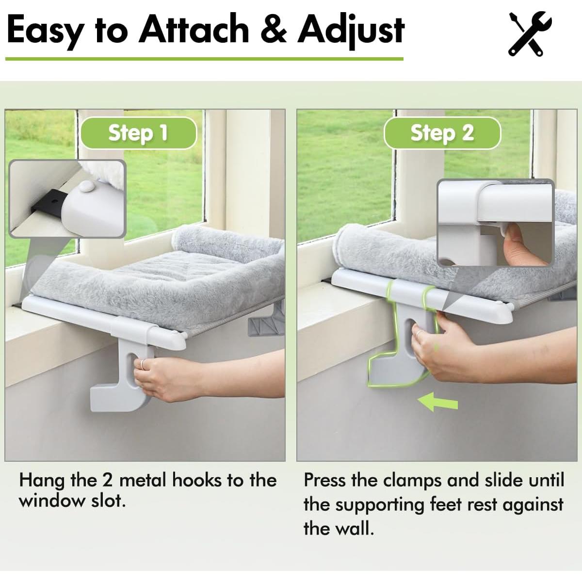 Perchero de Ventana para Gatos Zoratoo Grande Gris