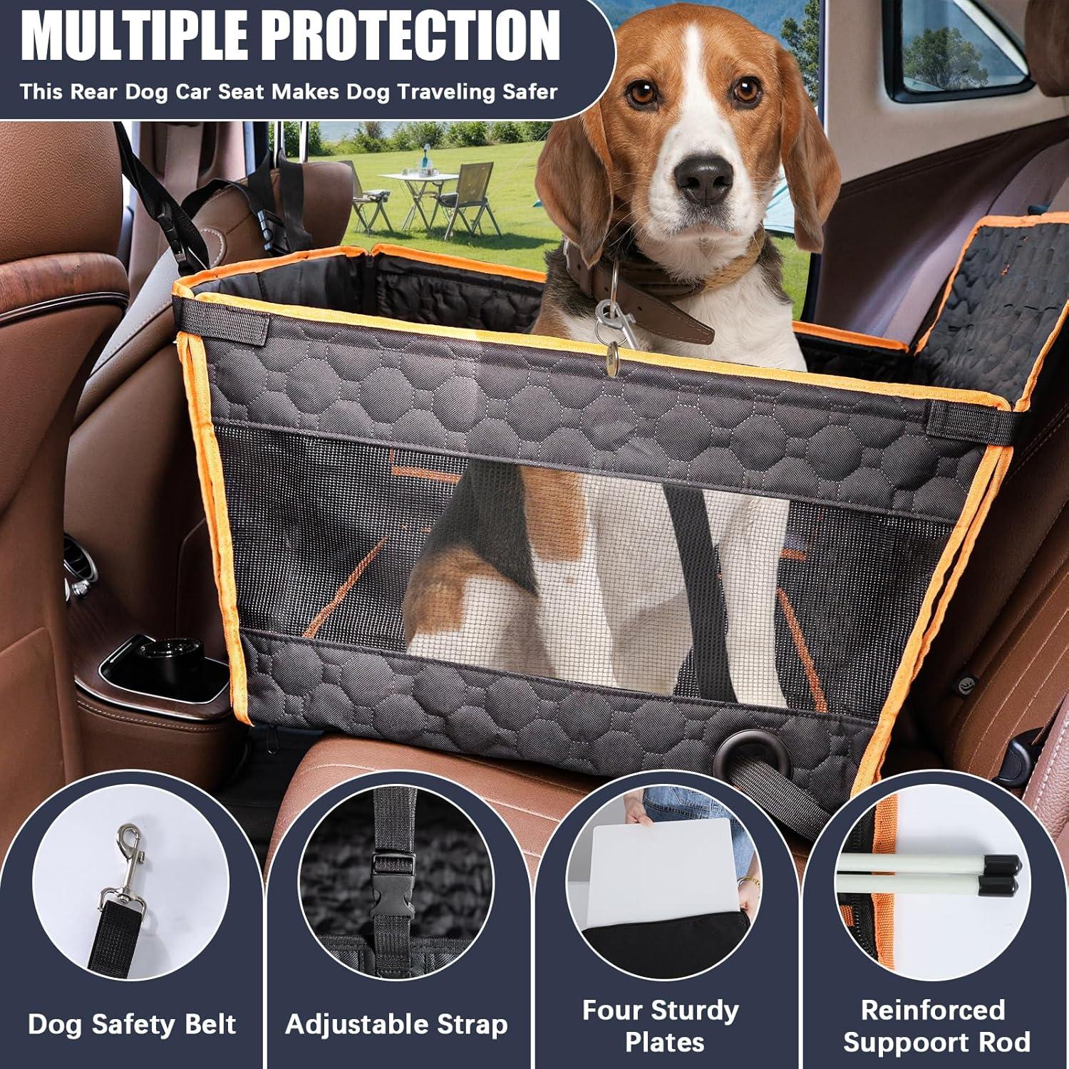Asiento de Coche para Perros Homsunyi Grande Naranja 62x49.8cm
