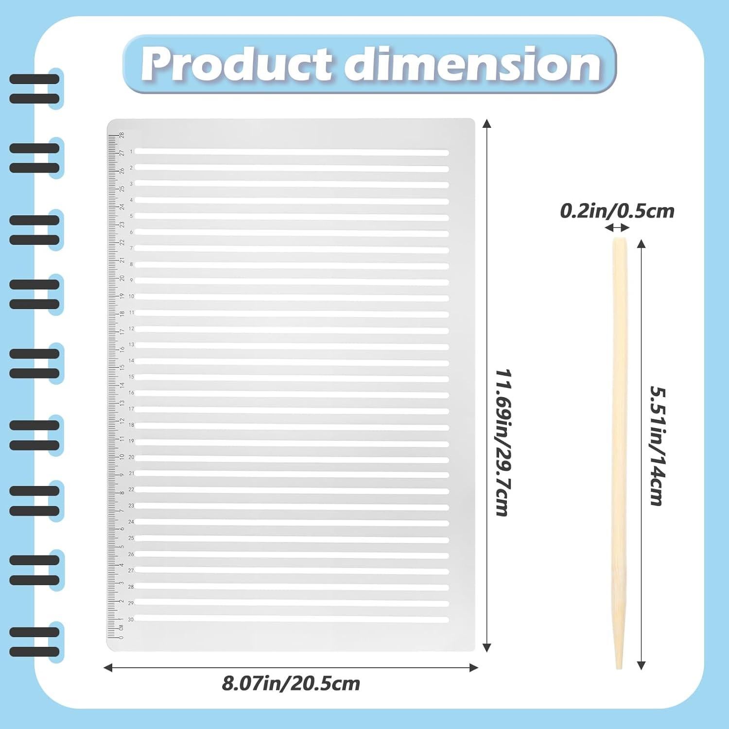 Plantilla Recta Plástica Sorcristy 29.7x20.5 cm Caligrafía