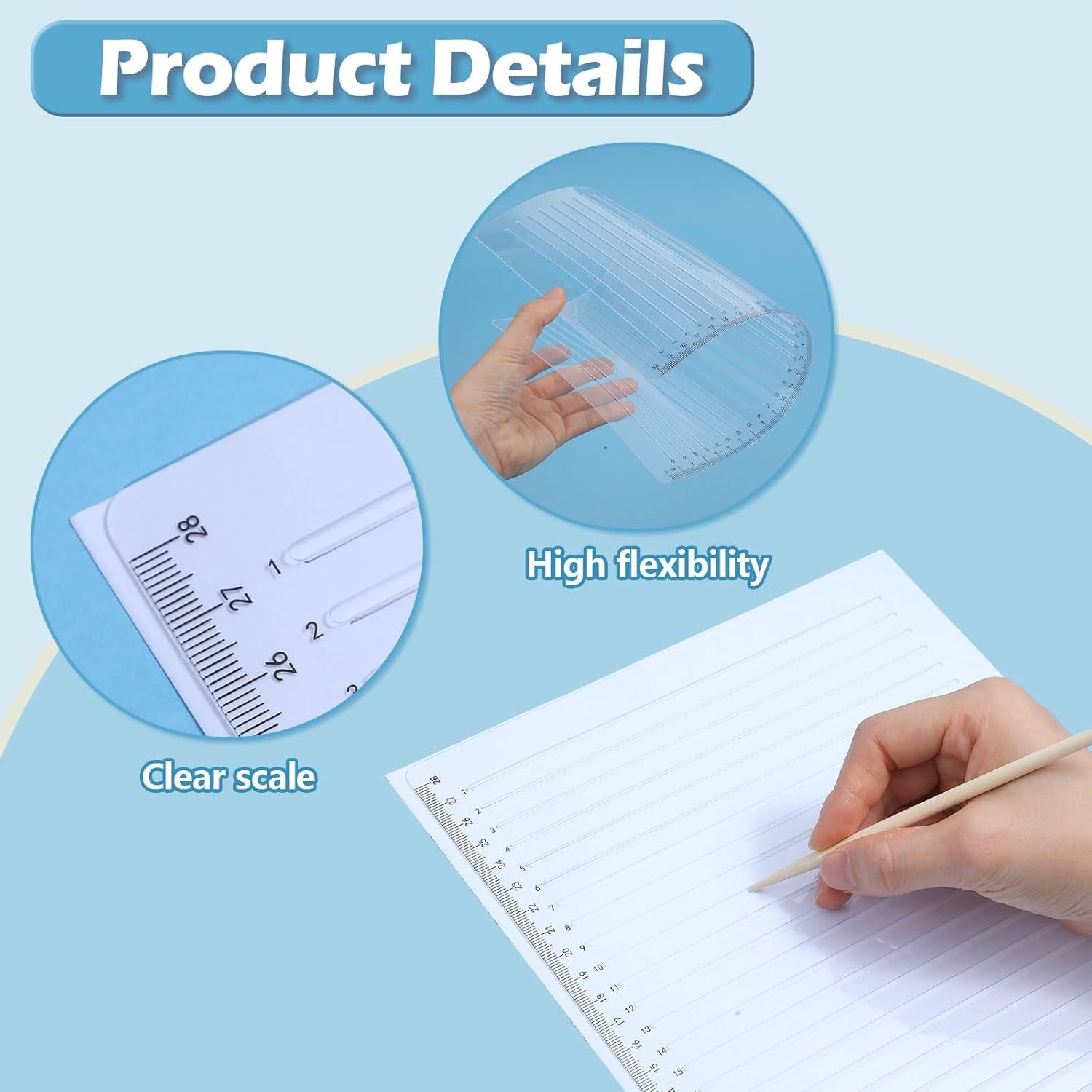 Plantilla Recta Plástica Sorcristy 29.7x20.5 cm Caligrafía