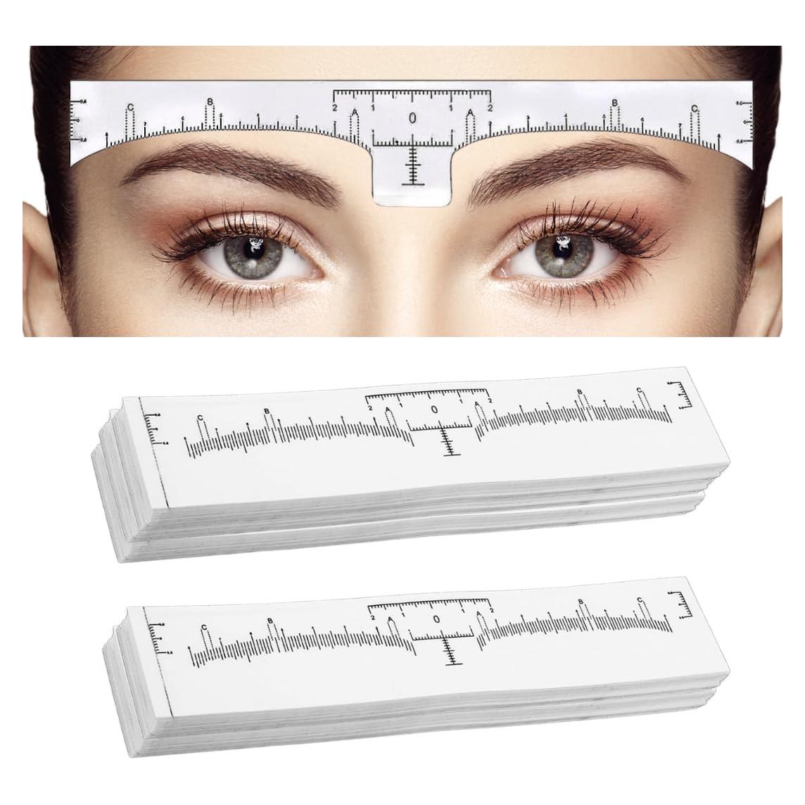 100 Pcs Regla Adhesiva Desechable para Cejas LEESAM