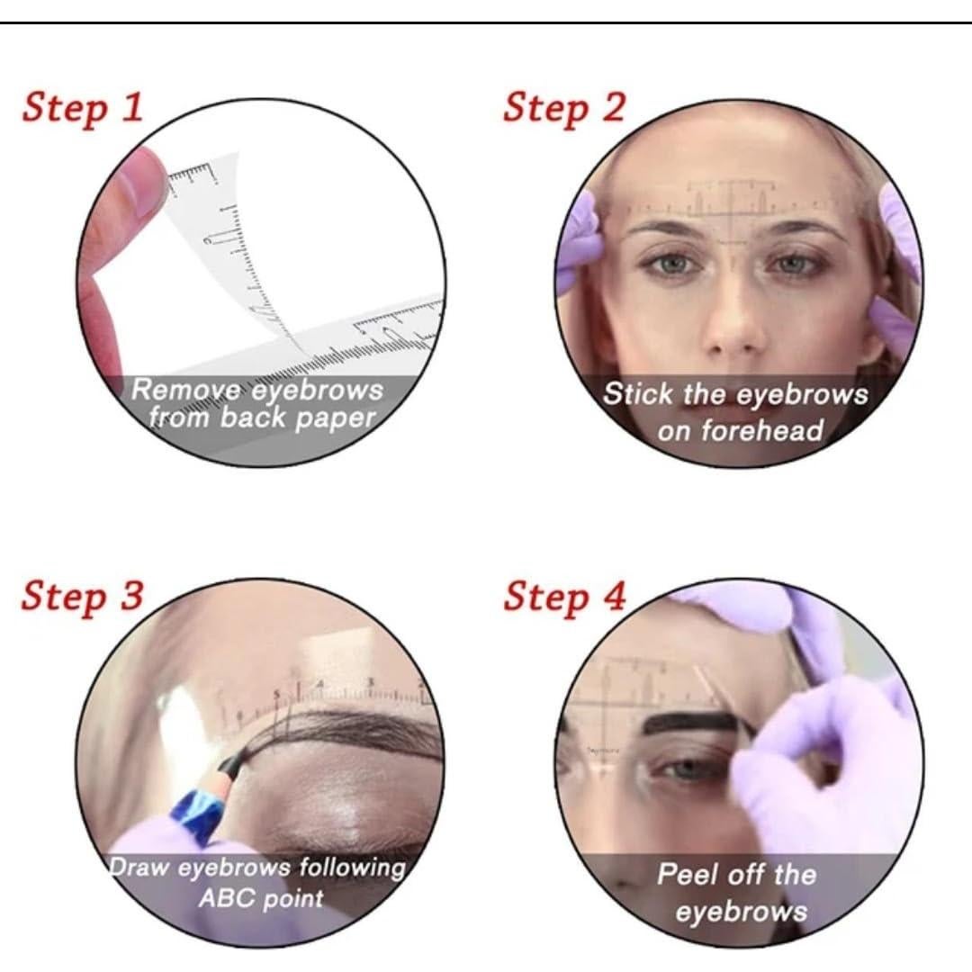 100 Pcs Regla Adhesiva Desechable para Cejas LEESAM