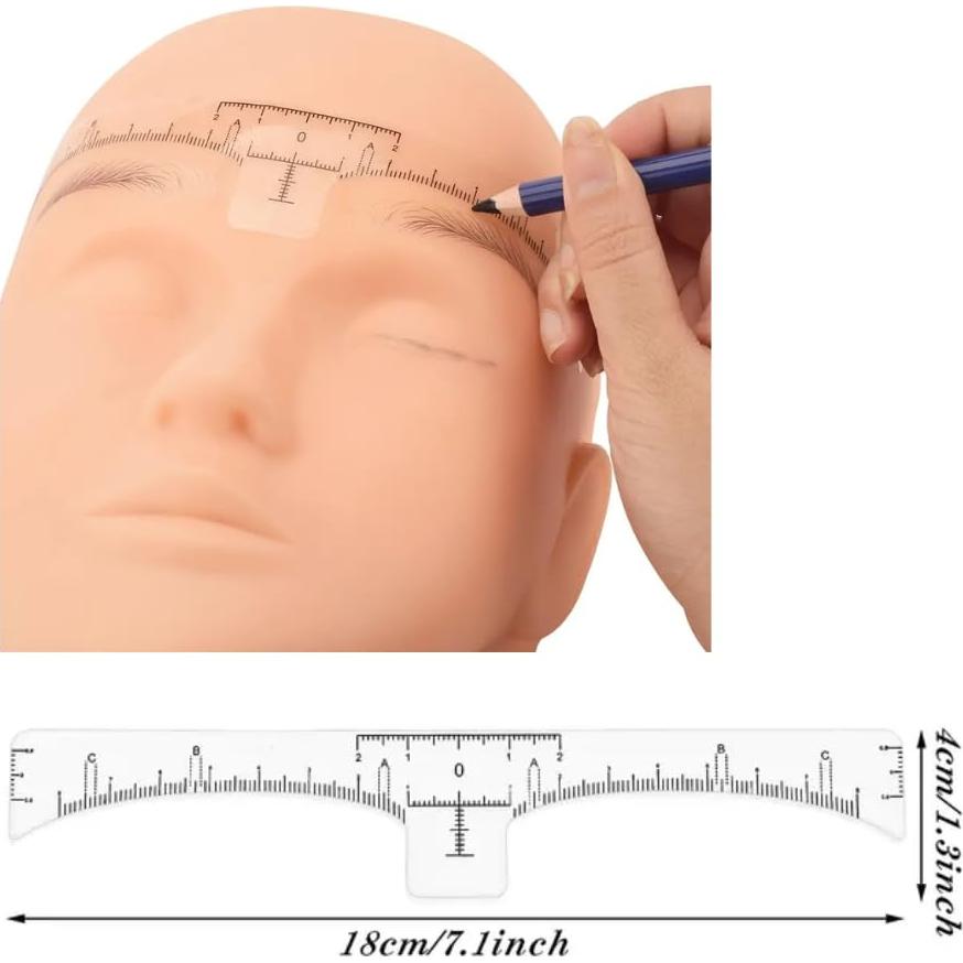 100 Pcs Regla Adhesiva Desechable para Cejas LEESAM