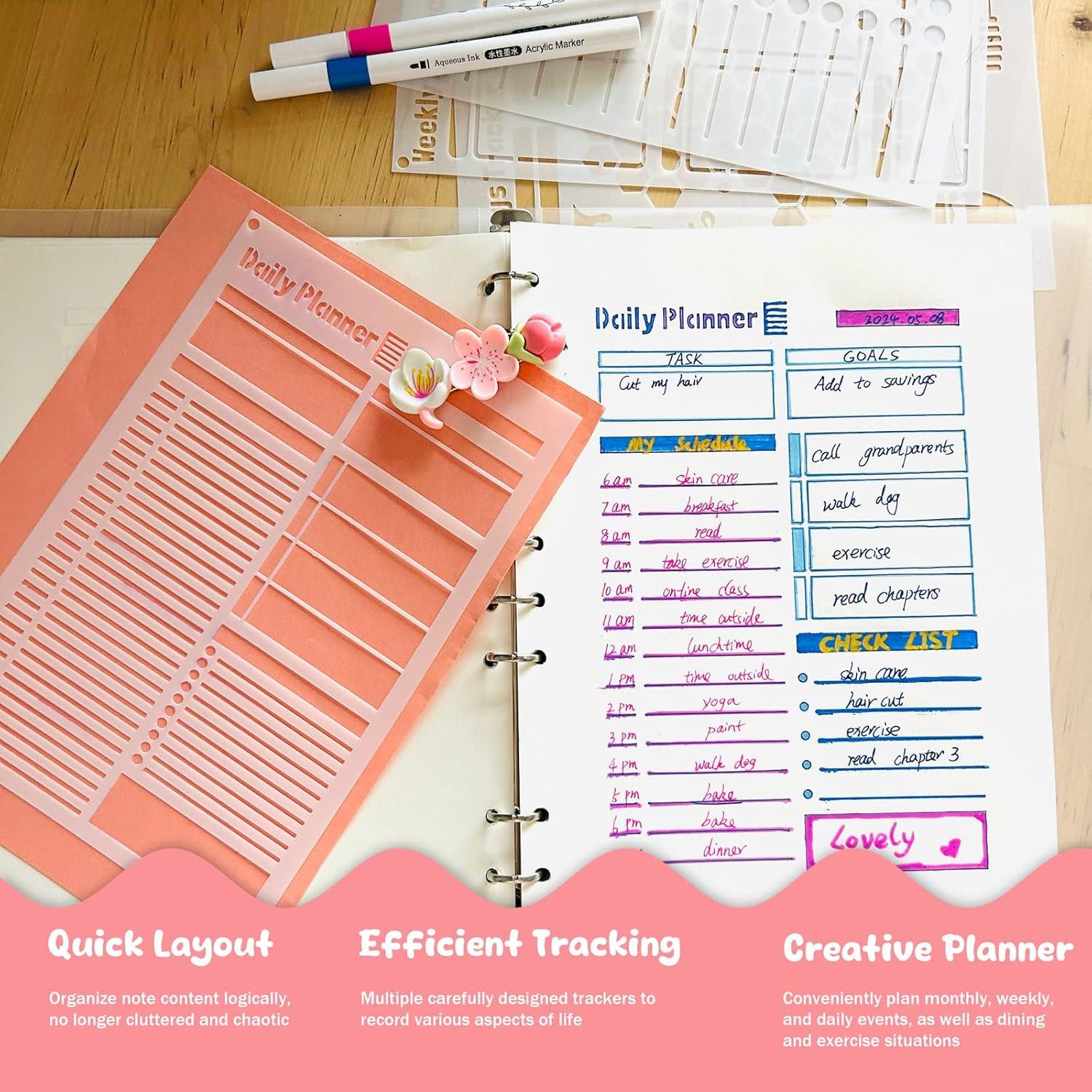 Plantillas de Diario Reutilizables Felixcraft 14 PCS Multi-funcionales