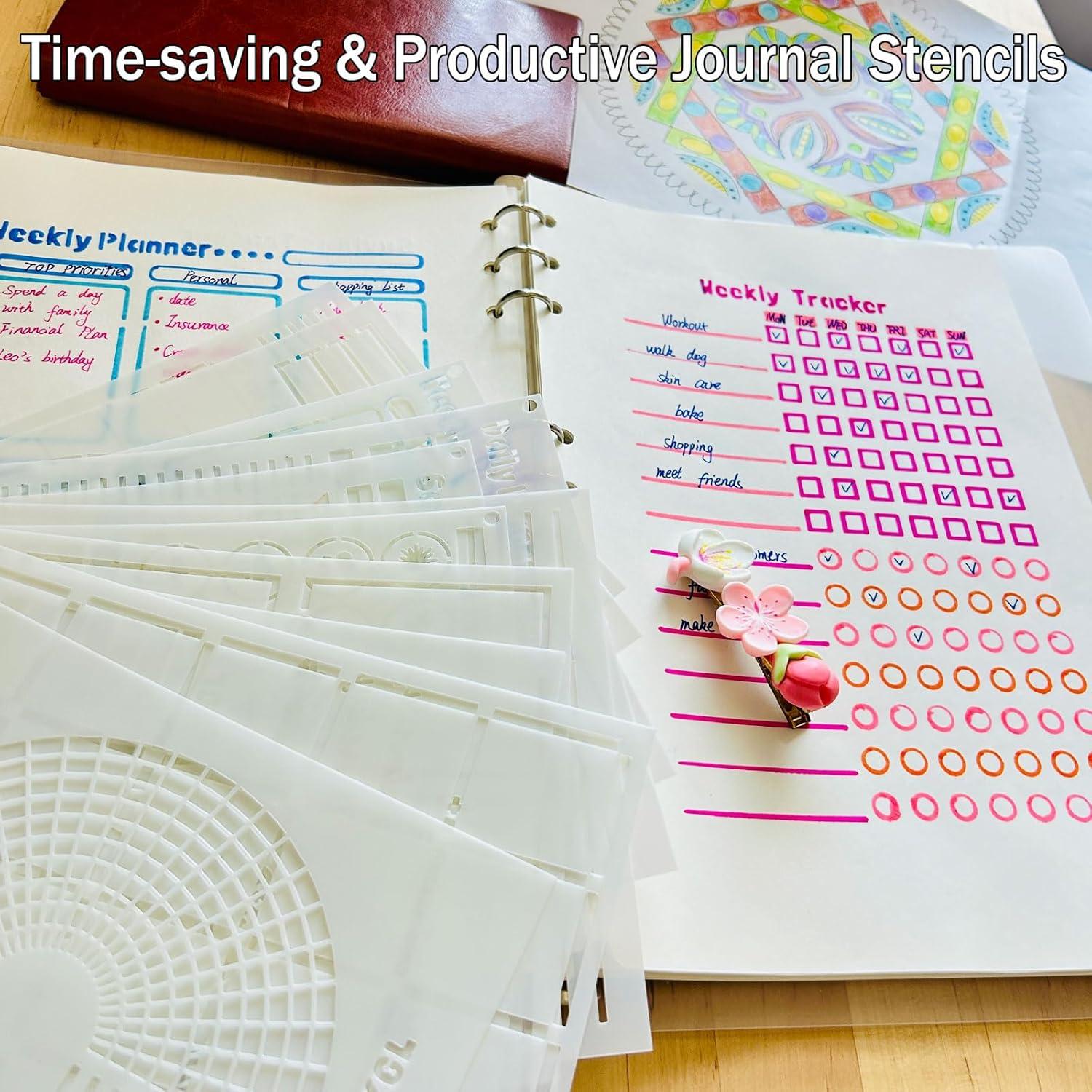 Plantillas de Diario Reutilizables Felixcraft 14 PCS Multi-funcionales