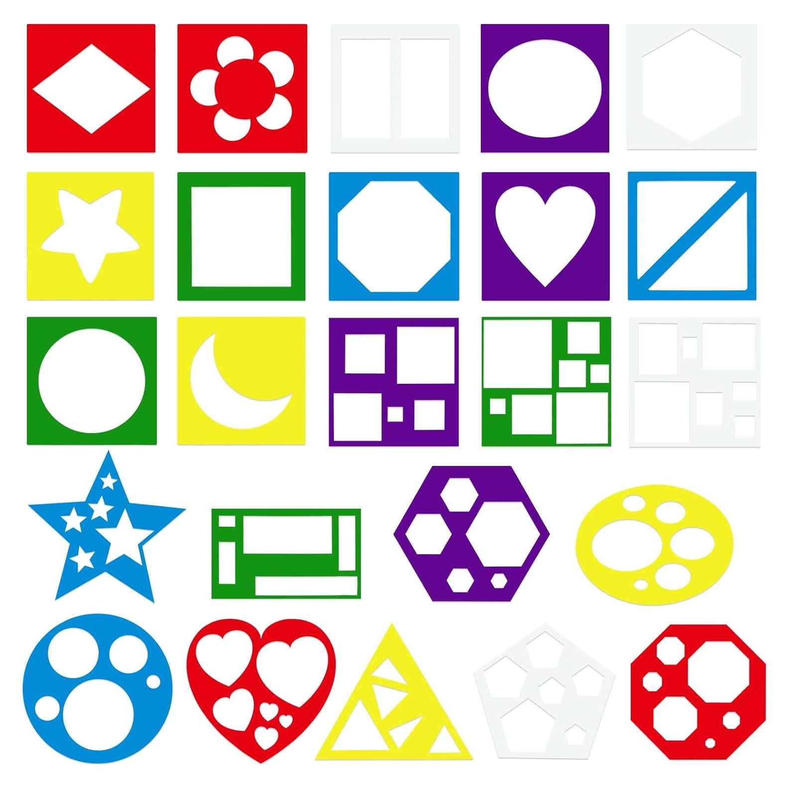 24 Plantillas de Dibujo para Niños Chinco - Geométricas 12.5cm