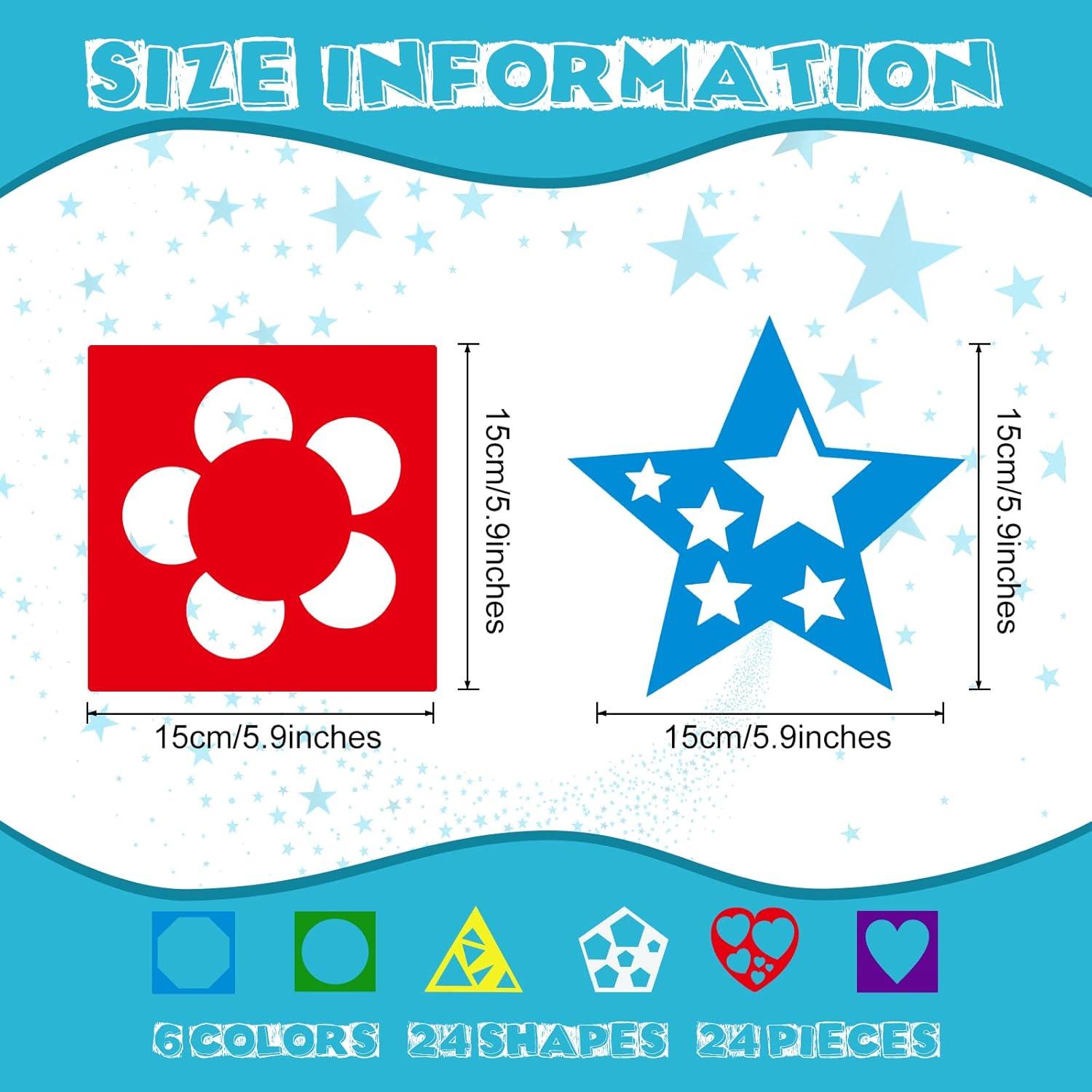 24 Plantillas de Dibujo para Niños Chinco - Geométricas 12.5cm