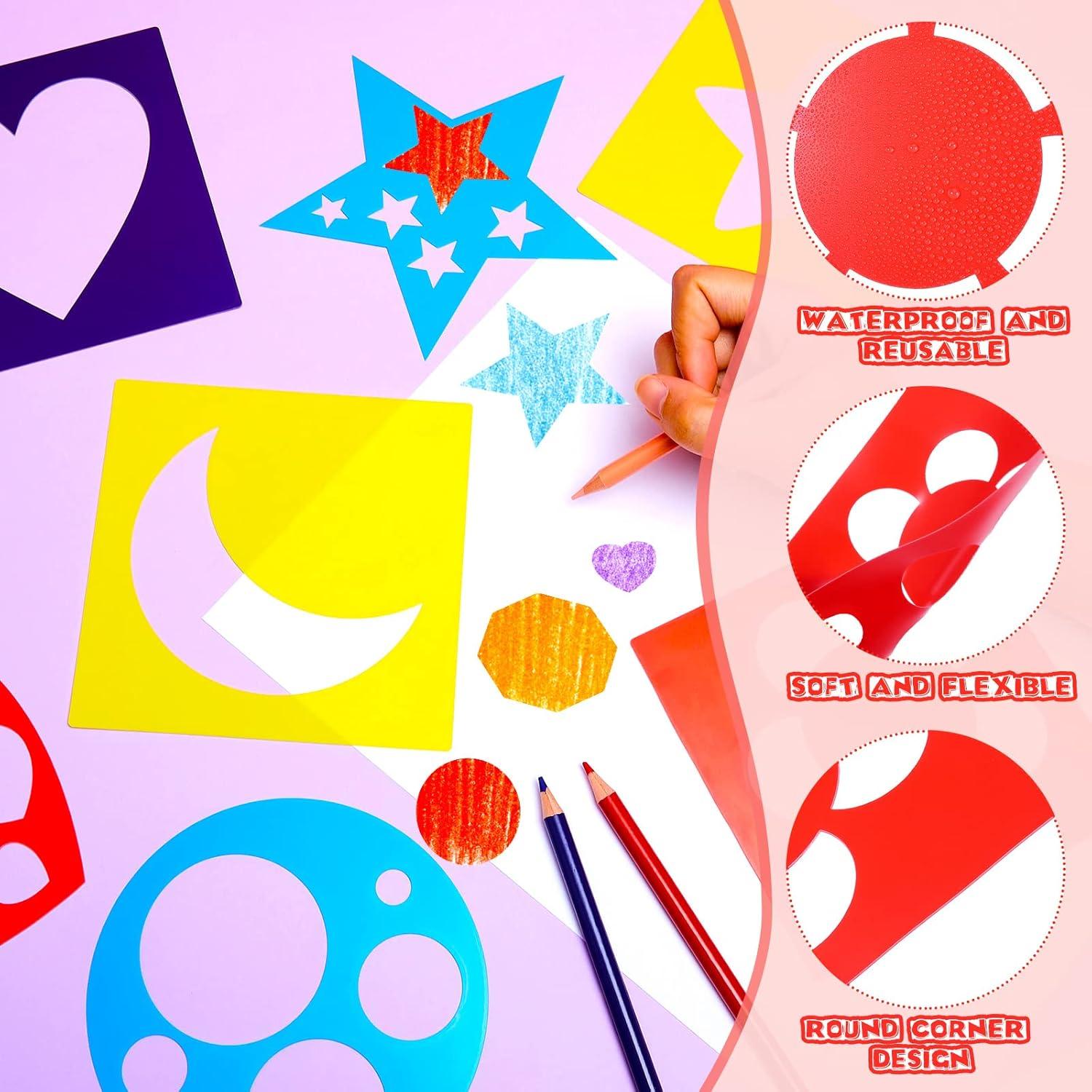 24 Plantillas de Dibujo para Niños Chinco - Geométricas 12.5cm