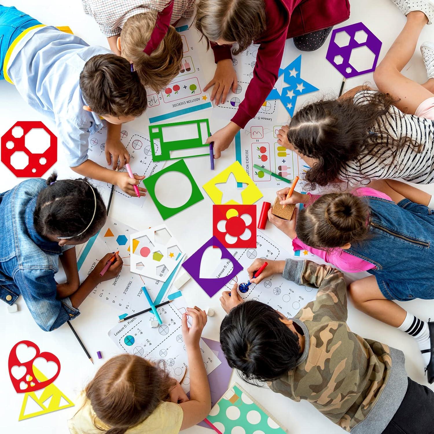 24 Plantillas de Dibujo para Niños Chinco - Geométricas 12.5cm