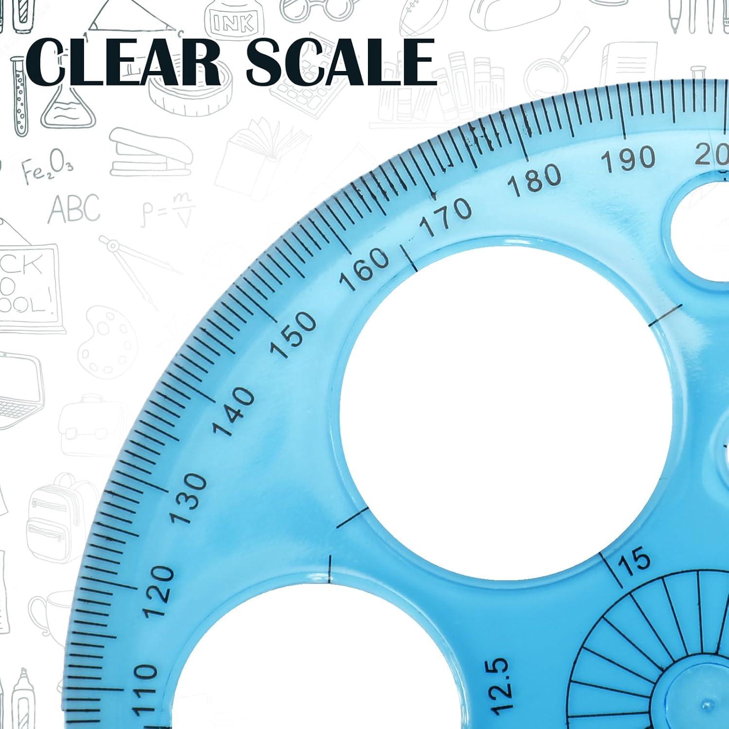 Plantilla Circular para Dibujar 2 Pcs Worukio - Plástico Azul