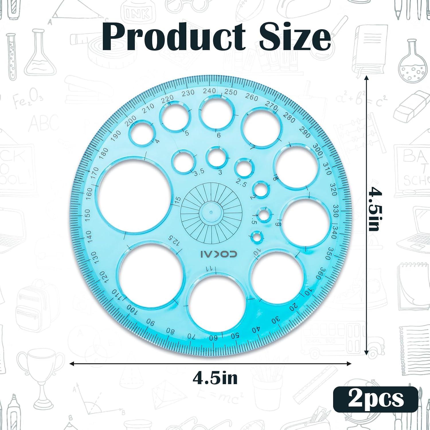 Plantilla Circular para Dibujar 2 Pcs Worukio - Plástico Azul