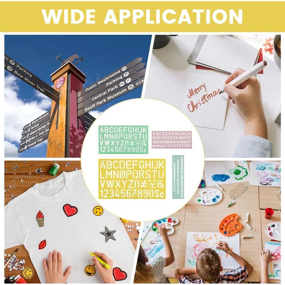 Juego de Plantillas de Letras y Números EKDJKK - 4 Tamaños