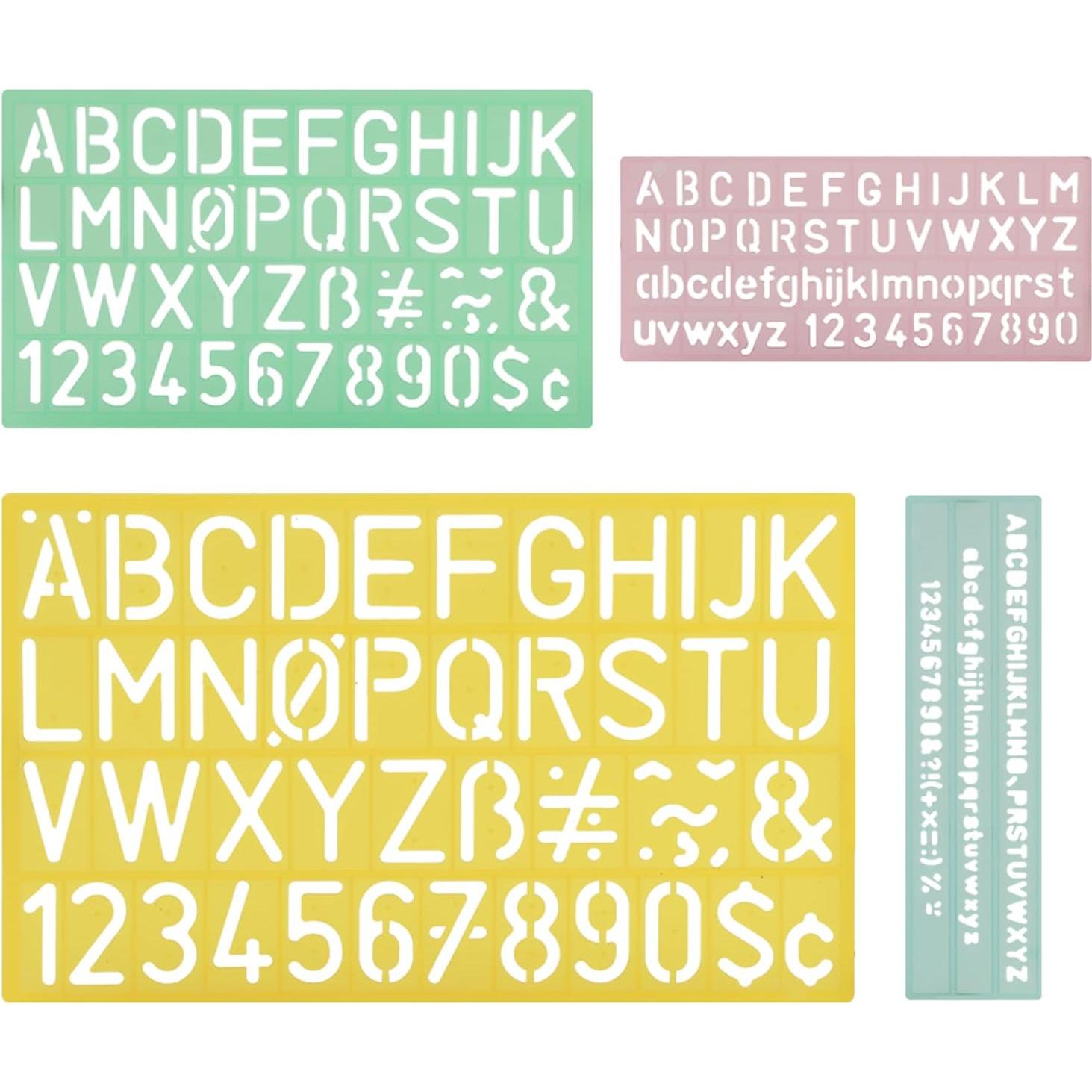 Juego de Plantillas de Letras y Números EKDJKK - 4 Tamaños