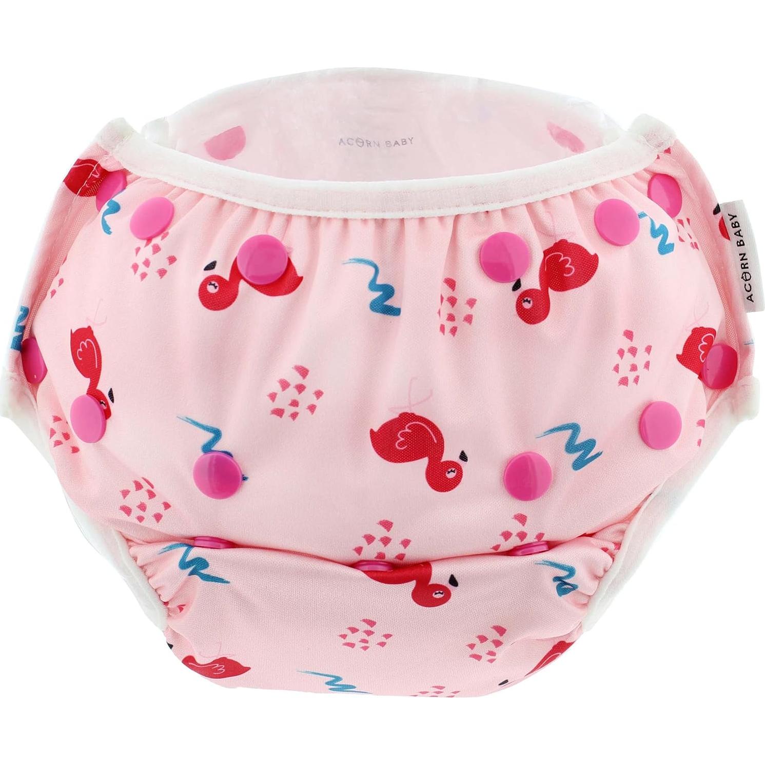 Pañal de Natación Acorn Baby Flamenco Rosa Talla 0-5