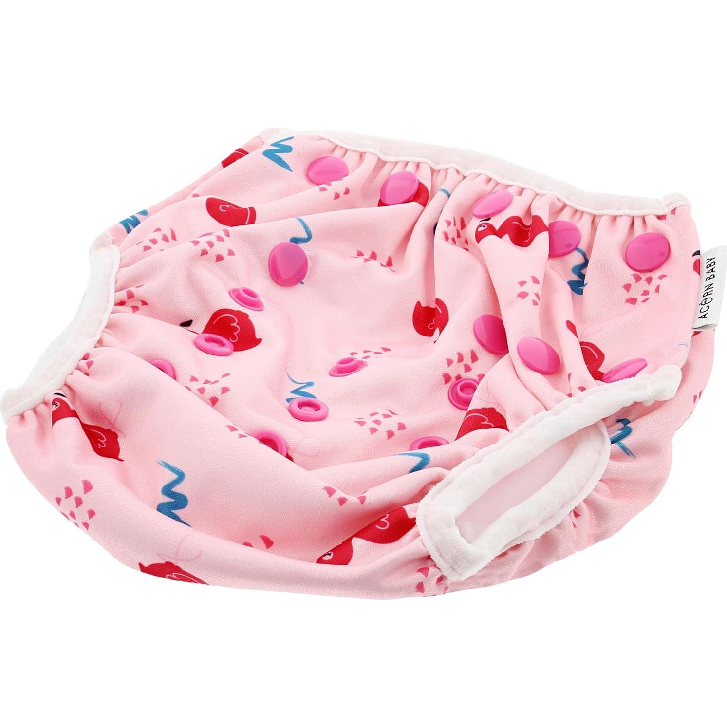 Pañal de Natación Acorn Baby Flamenco Rosa Talla 0-5